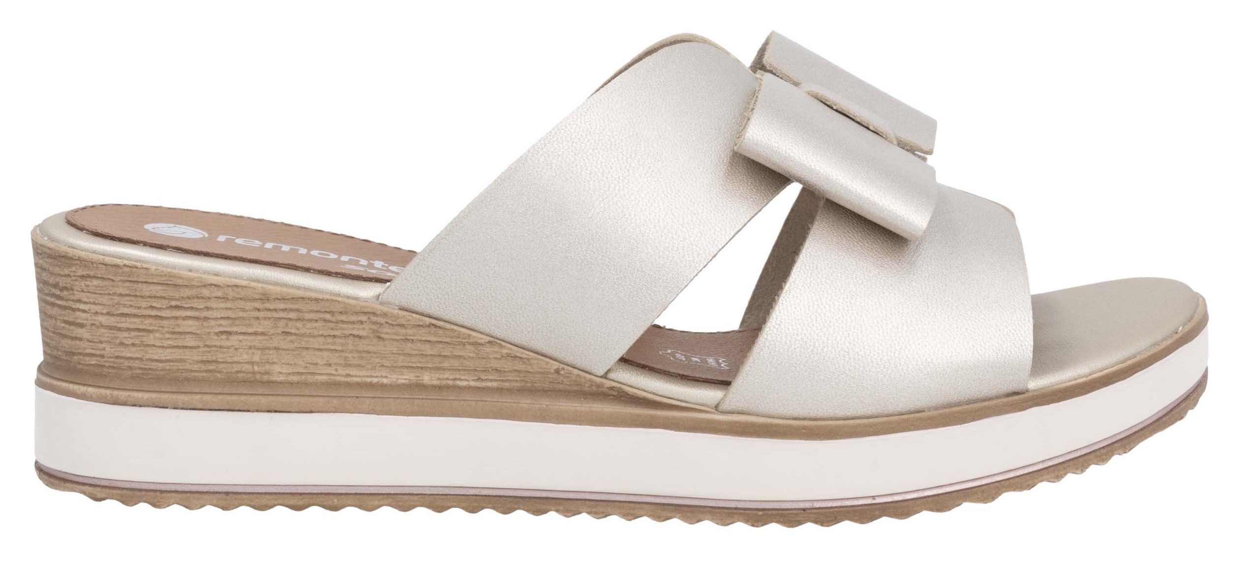 Remonte Slippers , sleehak, zomerschoen met mooie sierstrik