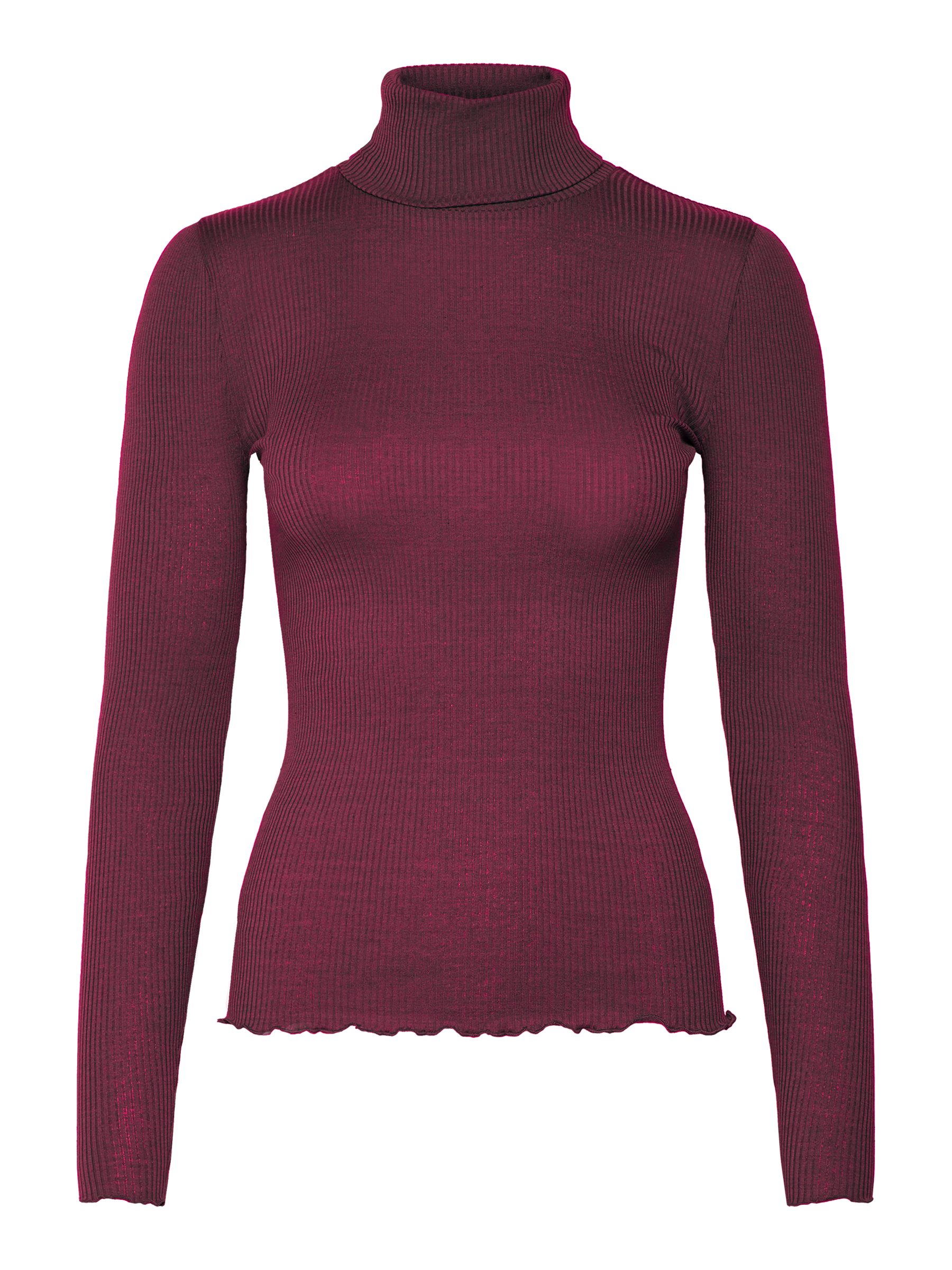 rosemunde Colshirt Beatha silk shirt Lange mouw Rolli, comfortabel, vrouwelijk, zacht, Zijde-/Katoenmix