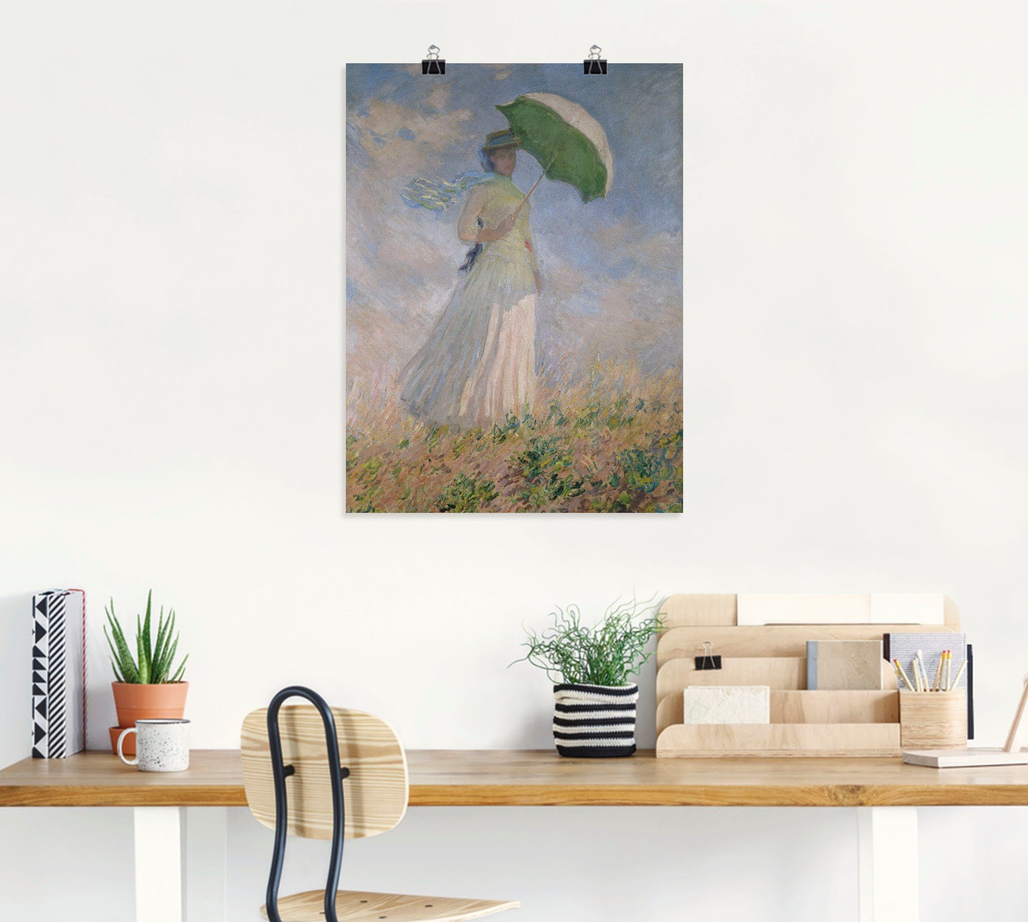 Artland Artprint Vrouw met parasol, Susanne Hoschedé als artprint op linnen, muursticker of poster in verschillende maten