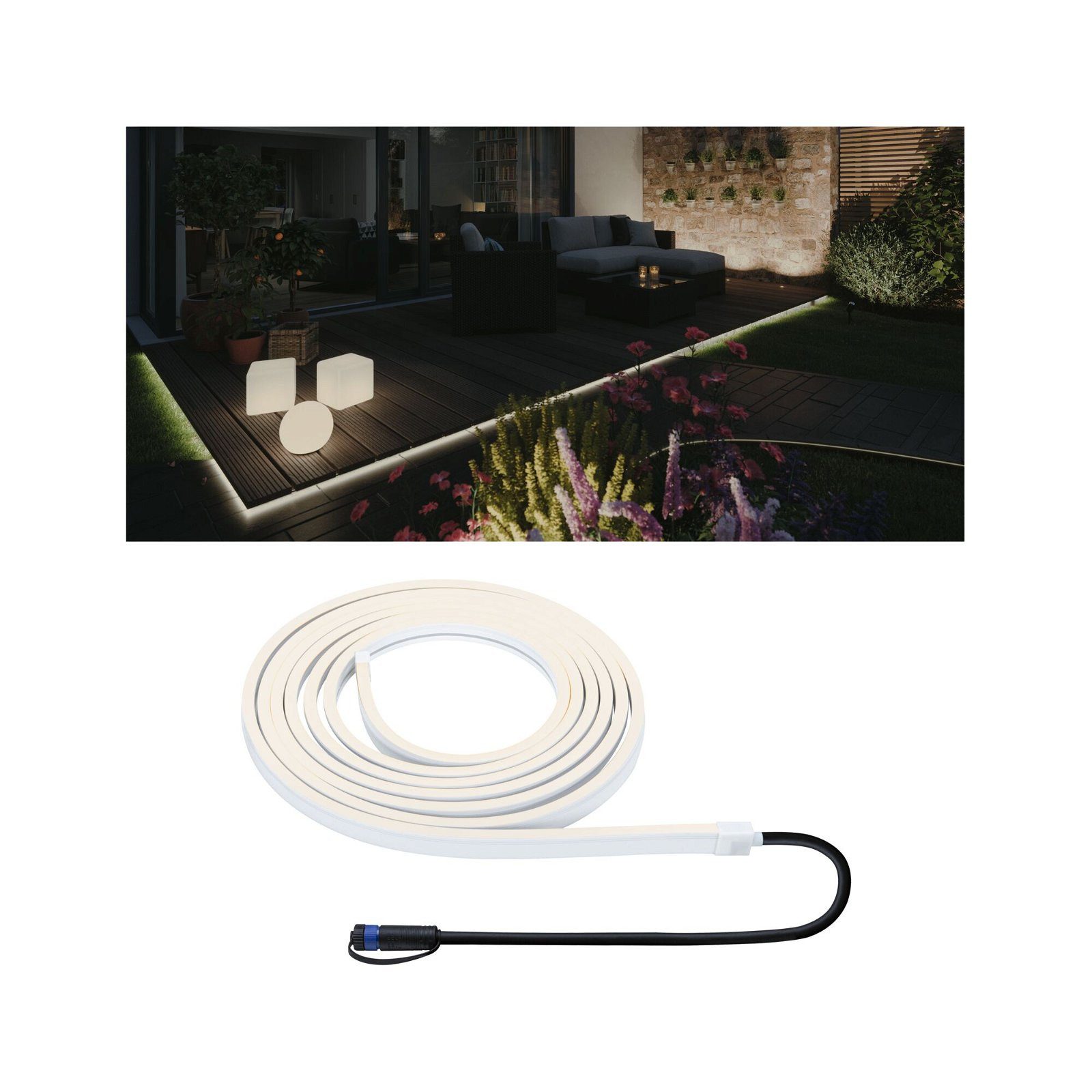 Paulmann Led-tuinlamp Plug & Shine Stripe Smooth Enkelstrip IP68 3000K 26W Wit (1 stuk)