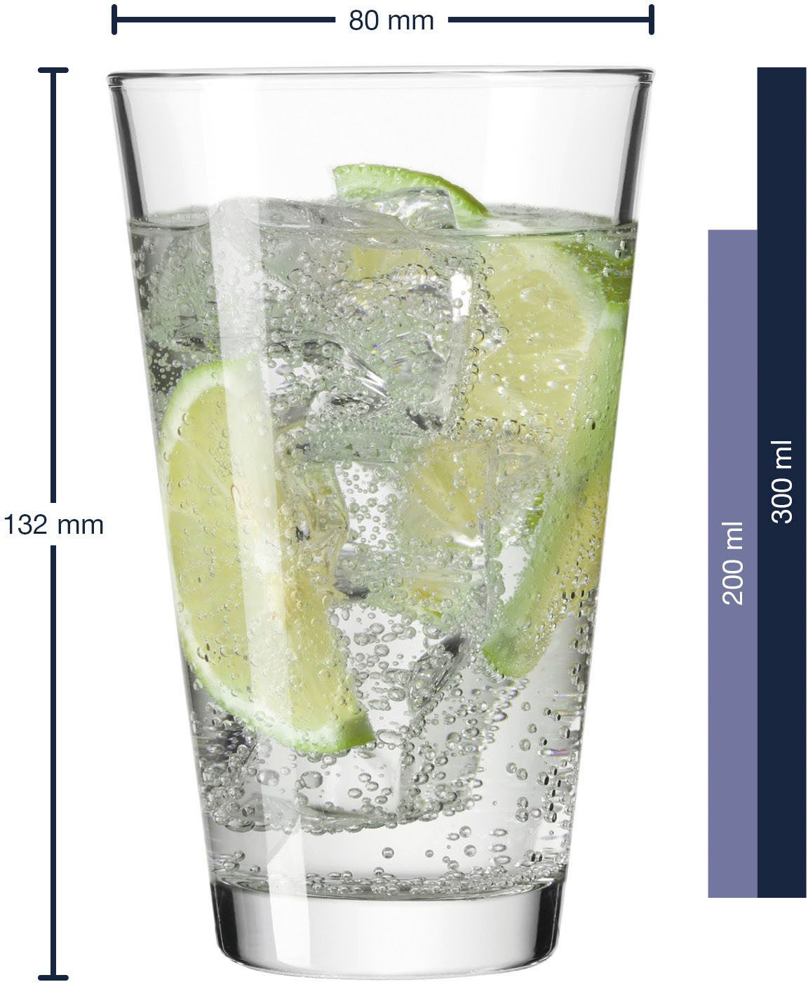 LEONARDO Longdrinkglas Ciao 300 ml, 18-delig (set, 18-delig)