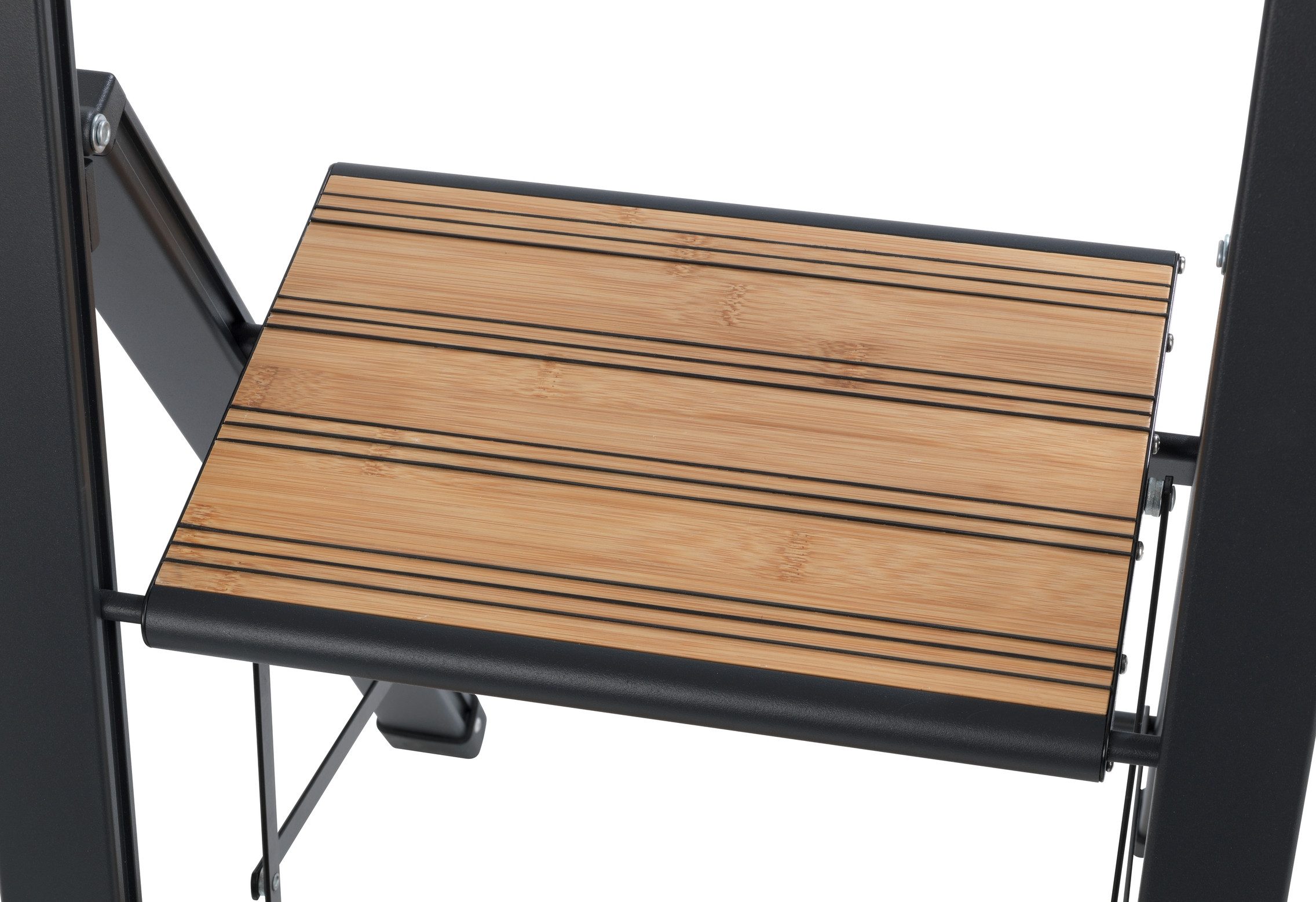 WENKO Huishoudtrapje Model Alu-Design Aluminium-design, XXL-treden, robuust aluminium in combinatie met bamboe