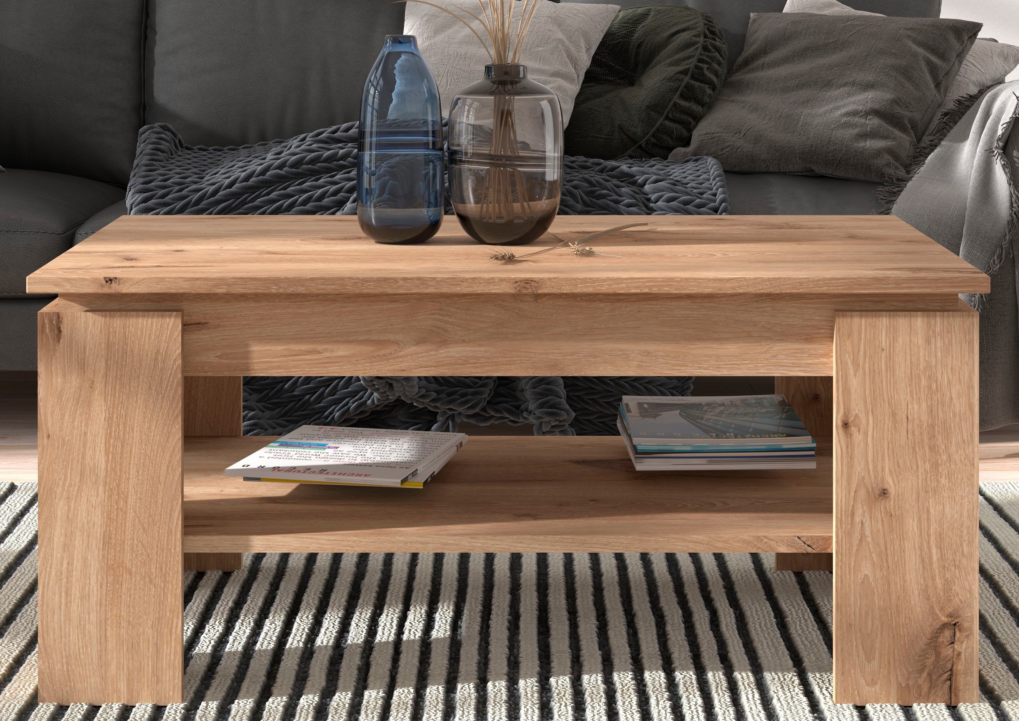 INOSIGN Salontafel Kalmar, rechthoekig, 100 x 60 cm, 1 Plank Salontafel, bijzettafel, koffietafel, woonkamer tafel, coffee table