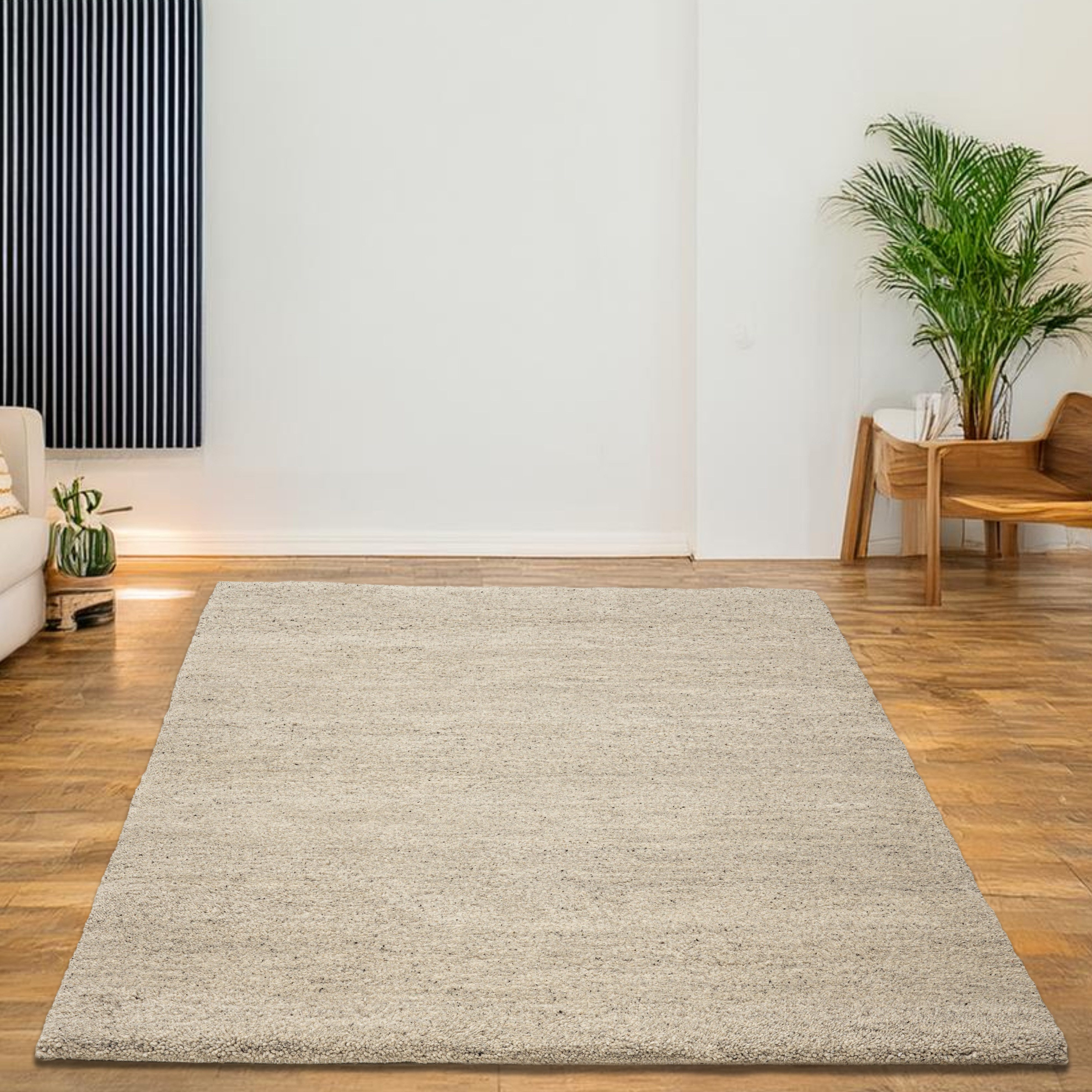 THEKO Wollen kleed Taza Royal echte berber uit marokko, zuiver scheerwol, met de hand geknoopt wollen vloerkleden maat 170x240 cm beige