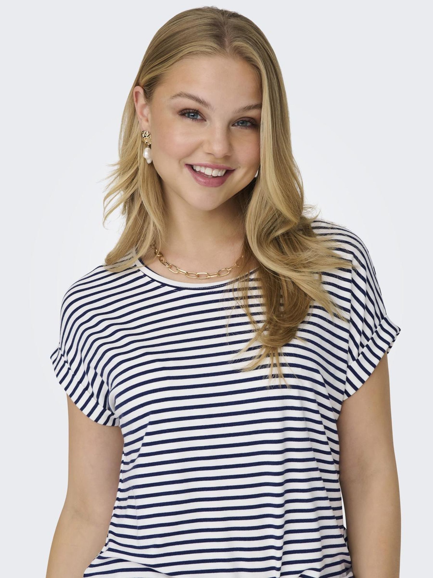 Only T-shirt ONLMOSTER STRIPE S/S O-NECK TOP JRS NOOS