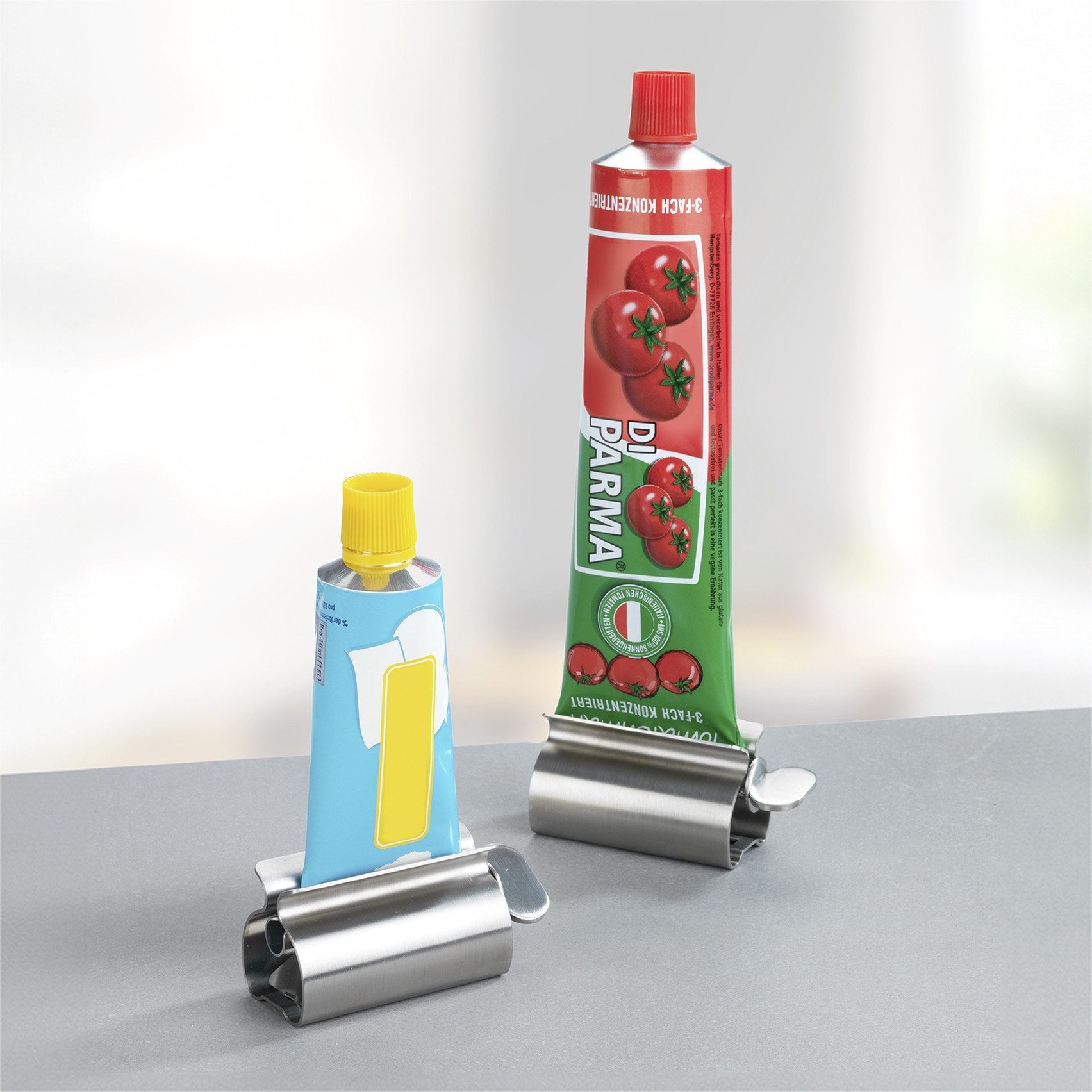 Maximex Tubeknijper Tubenpers RVS met staand functie, voor tandpasta-, crème- & voedsel tubes (set, 3 stuks)
