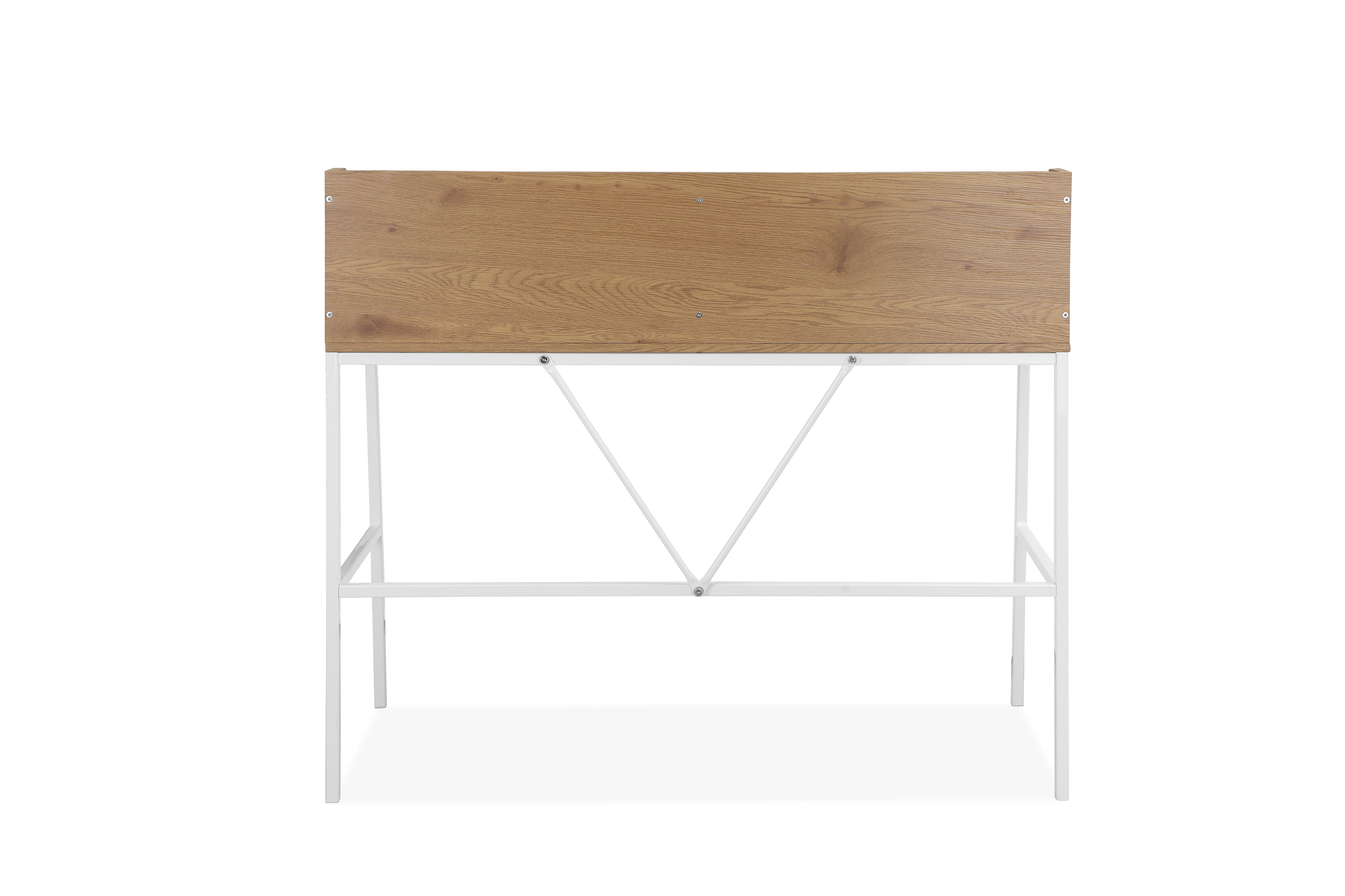 INOSIGN Bureau Jaxson wit frame van metaal, breedte 120 cm (1 stuk)