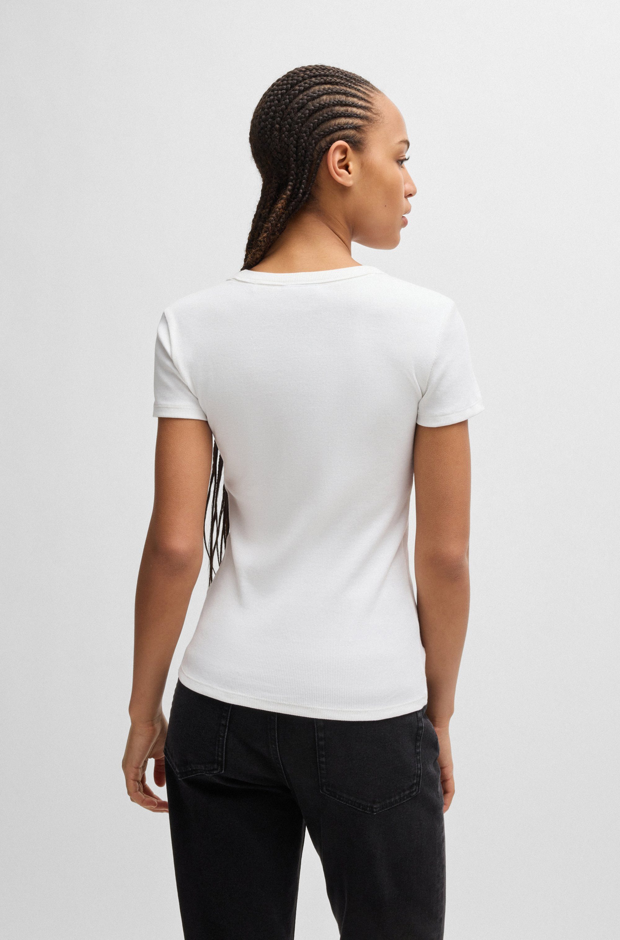 HUGO Blue T-shirt EASY TEE met hugo applicatie