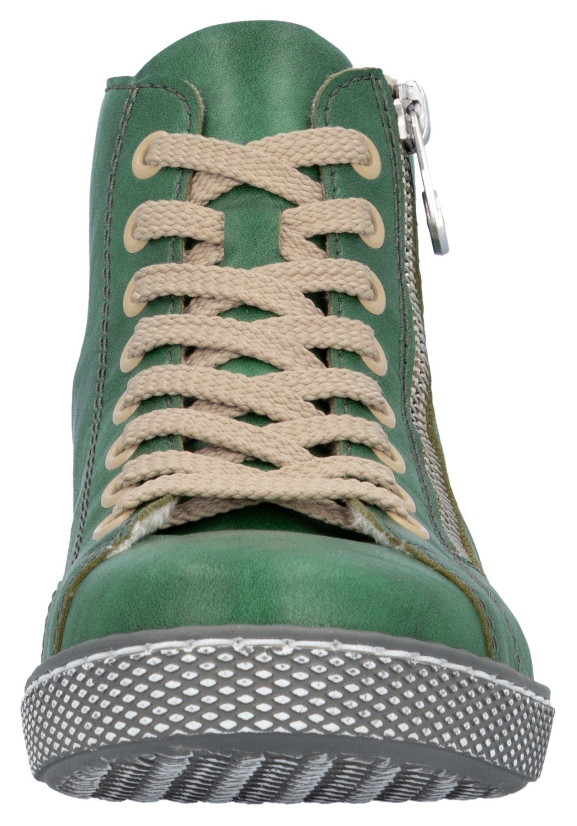 Rieker Hoge veterschoenen , veterschoen, casual laarzen met rits aan de buitenkant