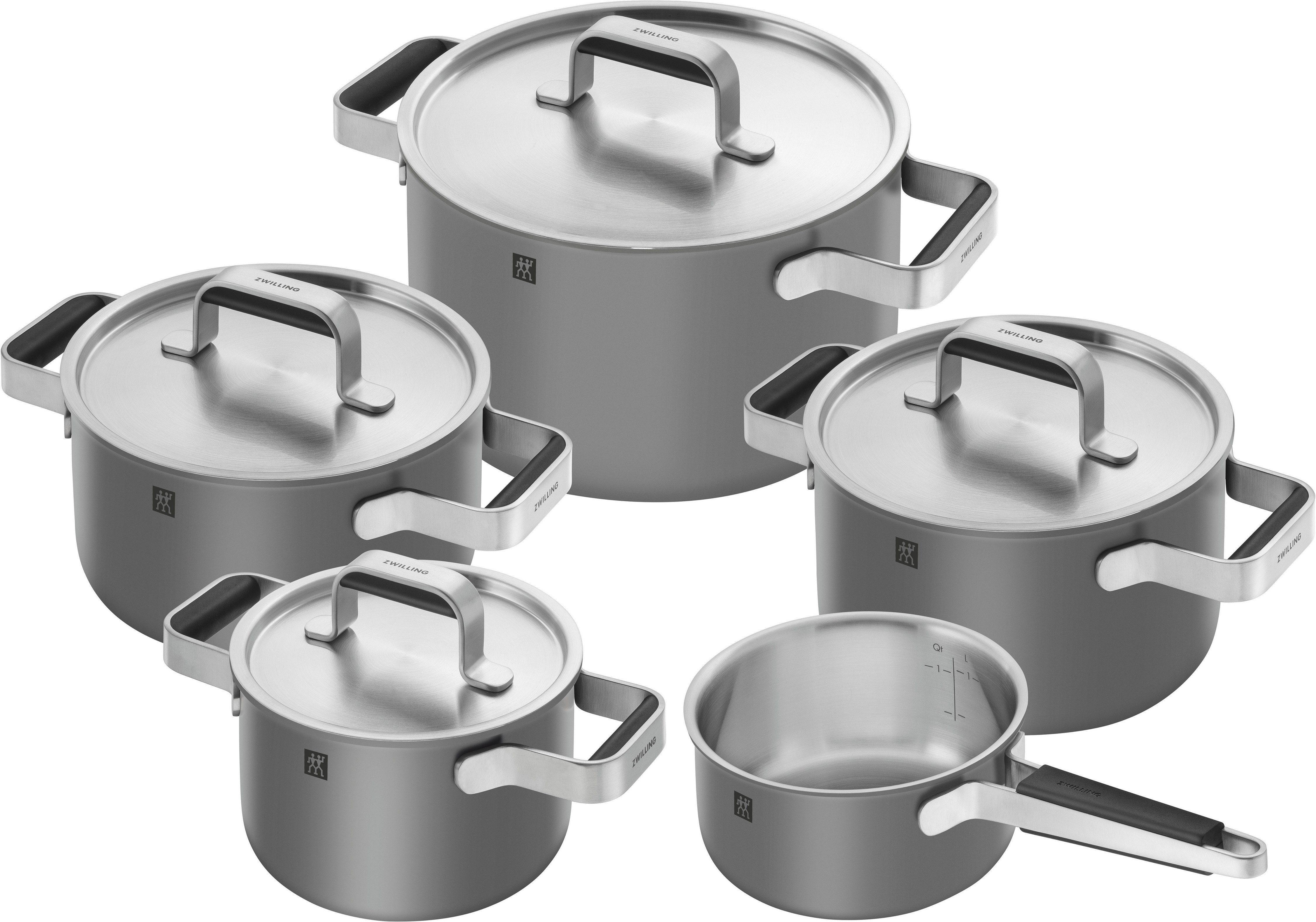 Zwilling Pannenset Pure Stay-Cool handgrepen, 3-laags bodemtechnologie (set, 5-delig)