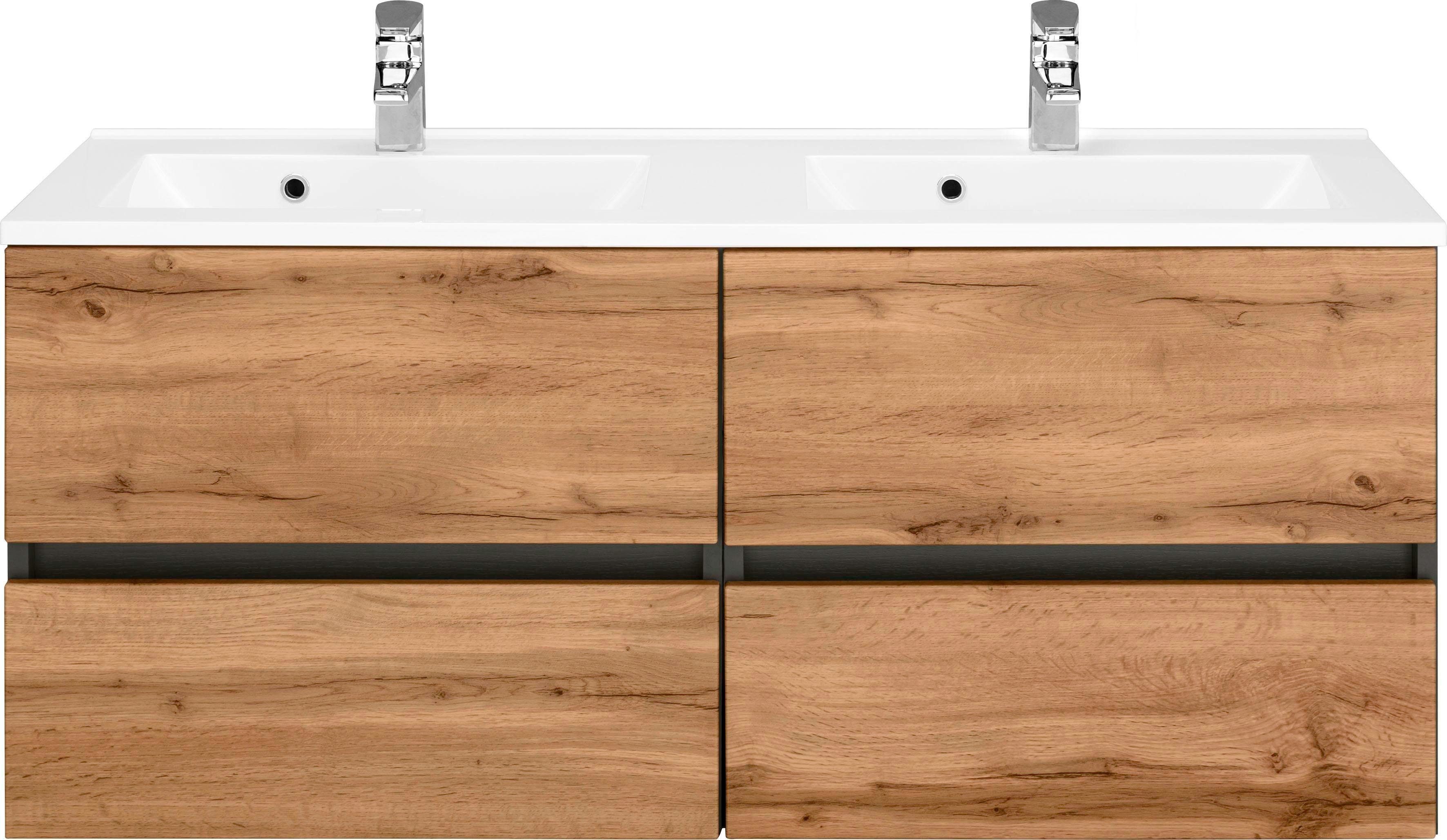 welltime Wastafelonderkast Lucca Badkamermeubel, wastafelonderkast inclusief wasbak, breedte 120 cm