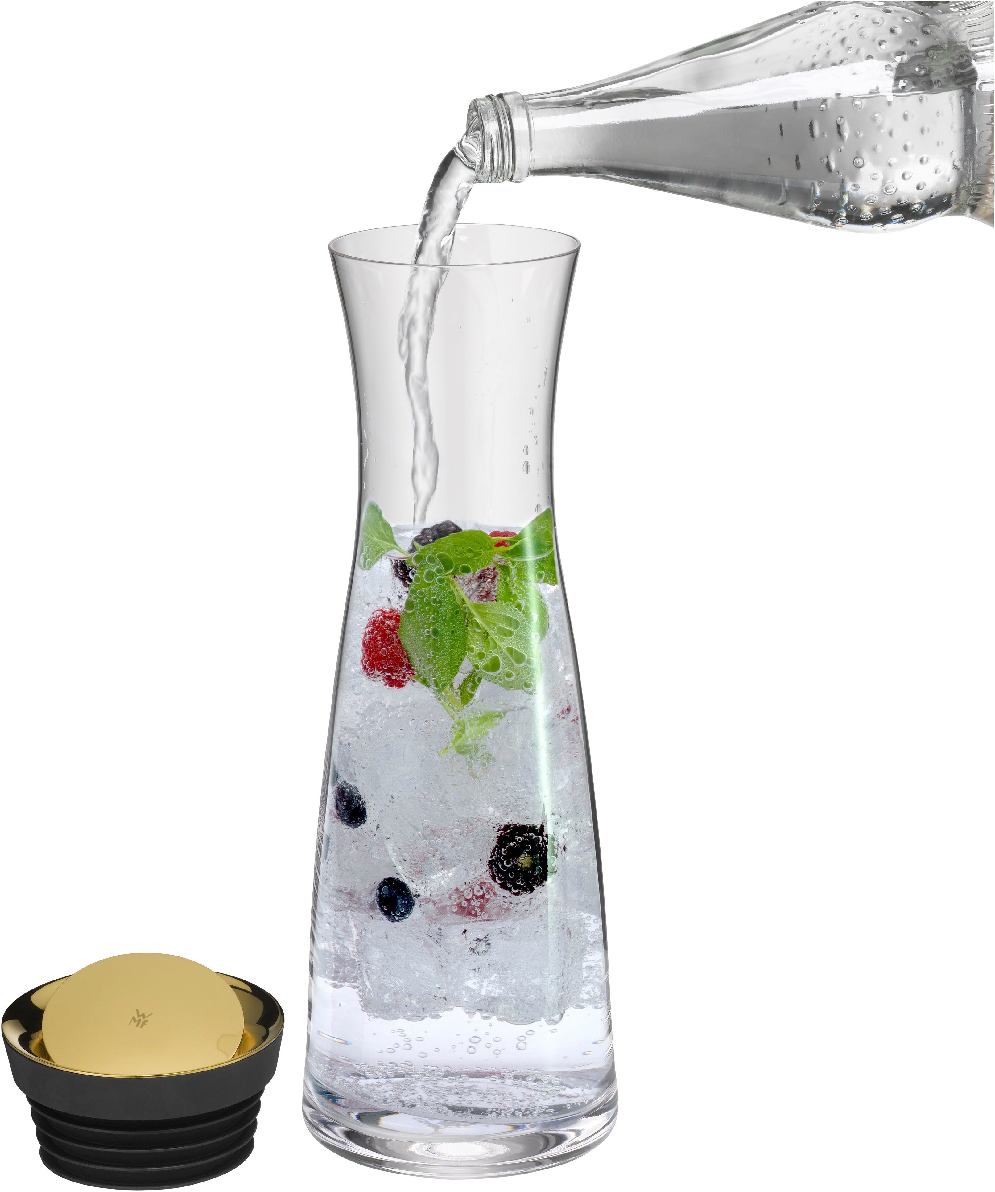 WMF Waterkaraf Basic 1 liter, glazen karaf, geïntegreerd zeefje, druppelvrij