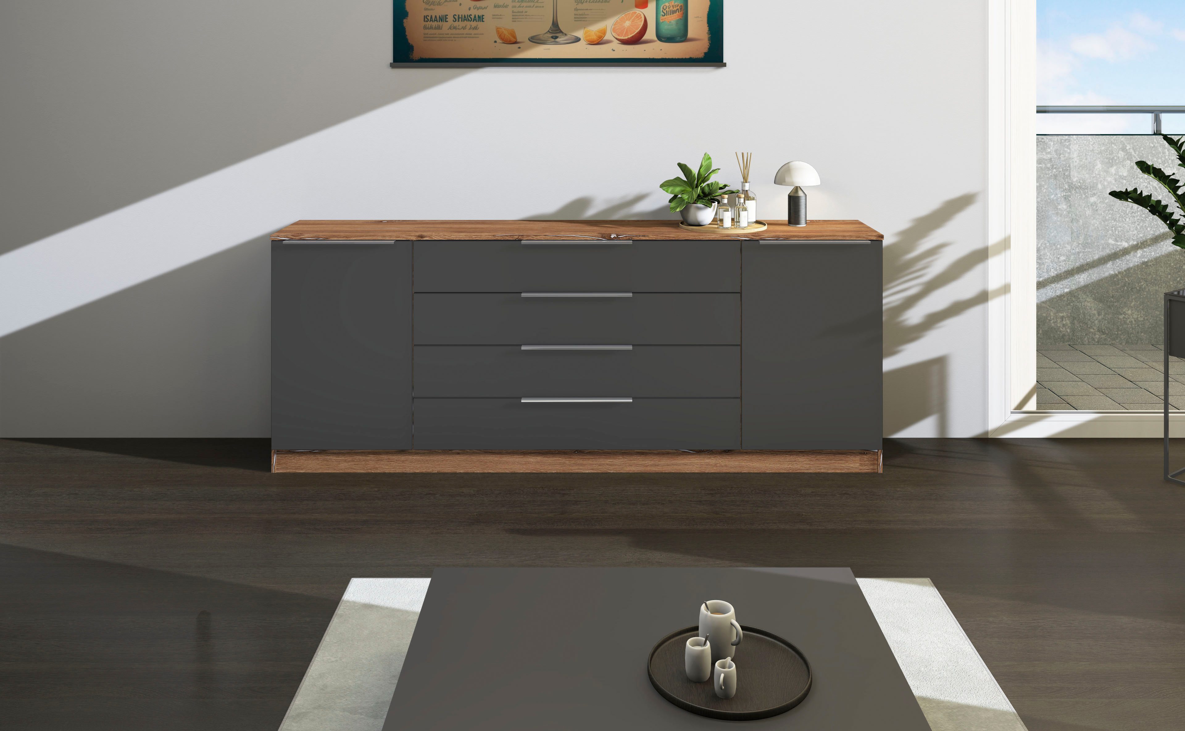 borchardt Möbel Kast Oliva Breedte 200 cm, met 4 lades
