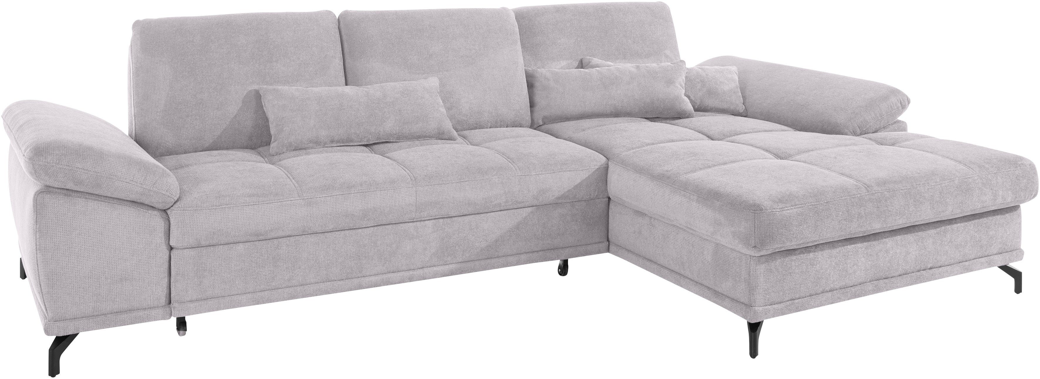 Places of Style Hoekbank Costello L-vorm, met zitdiepteverstelling, armleuningverstelling en
