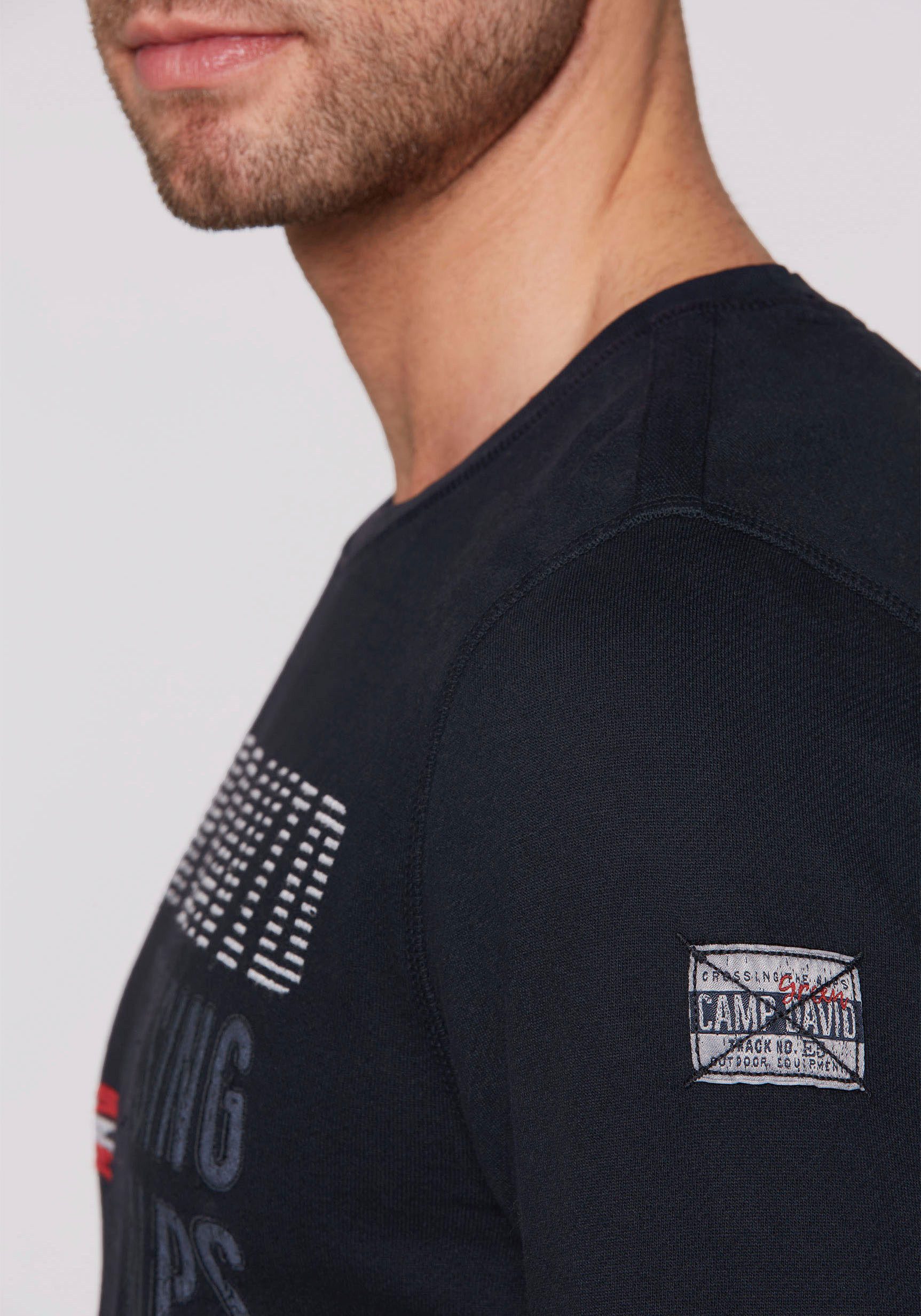 CAMP DAVID Sweatshirt met prints en borduursels