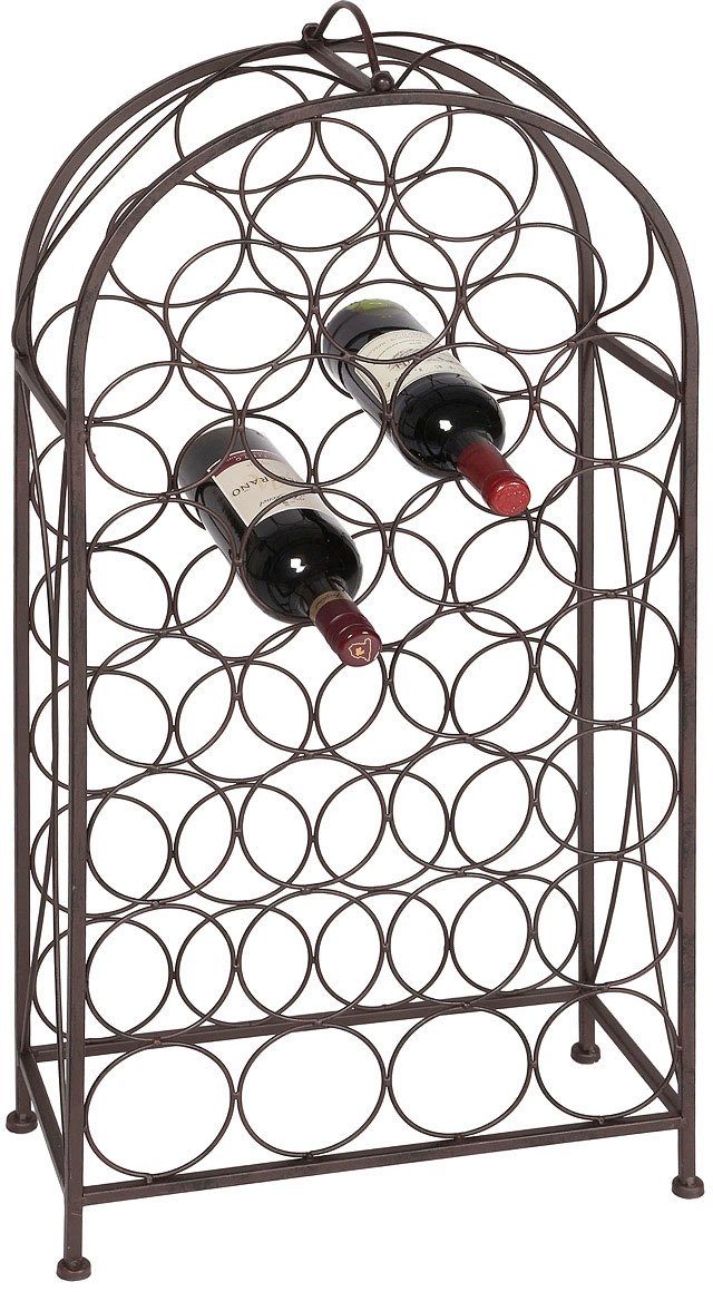 Ambiente Haus Flessenhouder gr. 93 cm - antiek-bruin (1 stuk) wijnrekken maat (LxBxH): 42 x 42 x 91 cm bruin