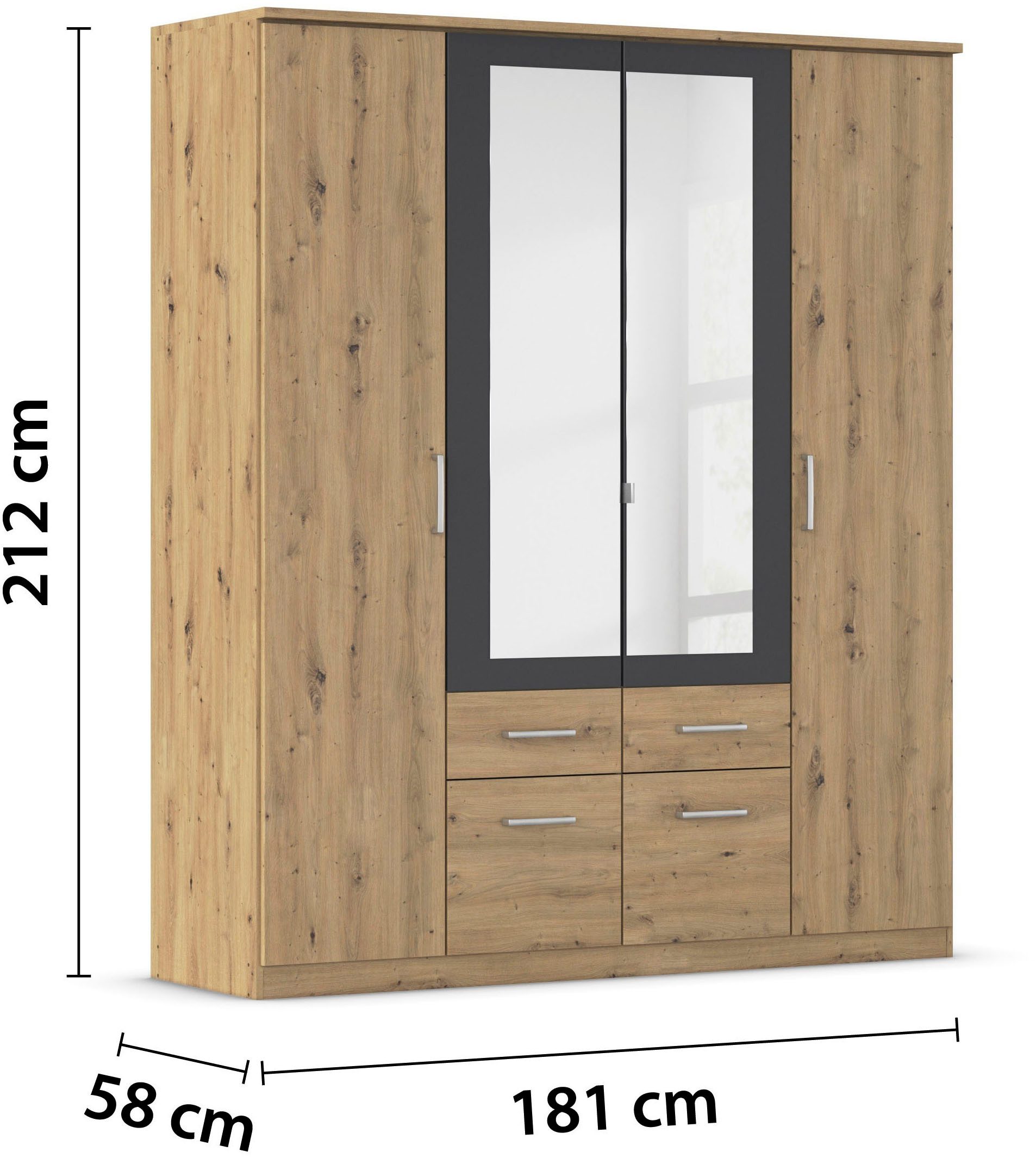 rauch Slaapkamerserie Compleet slaapkamer slaapkamer BURANO met kast in 3 breedtes(set)
