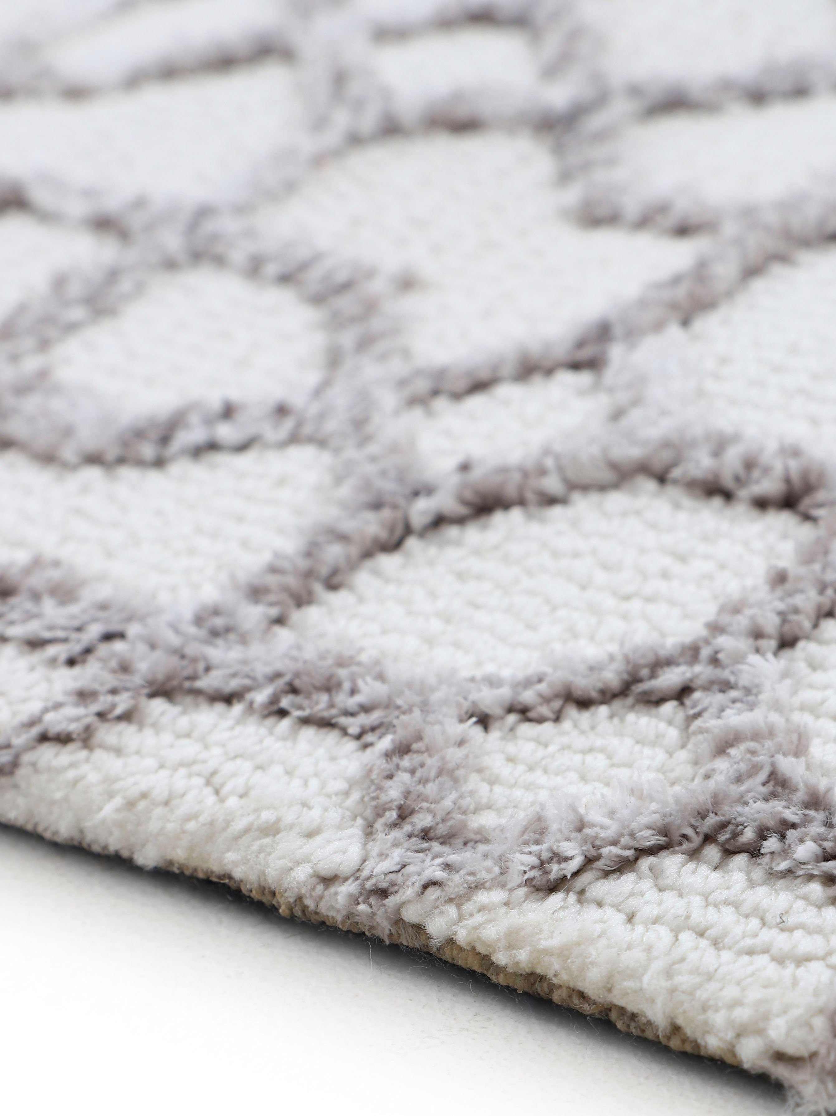 carpetfine Vloerkleed Holly 3 geometrisch ontwerp, hoog-laag structuur, woonkamer