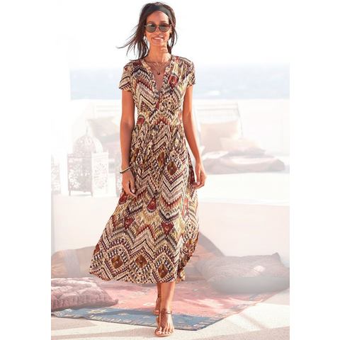 Lascana Midi-jurk met ethno print