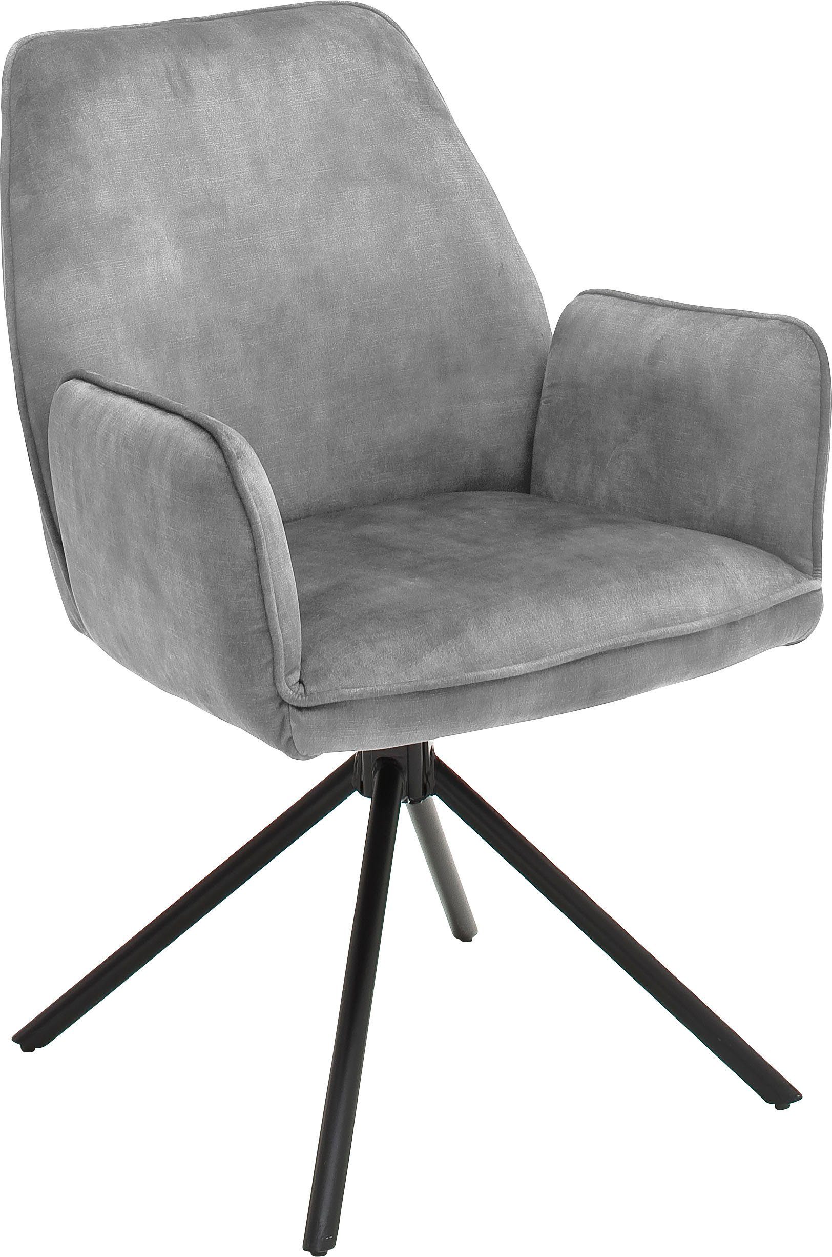 MCA furniture Eetkamerstoel Ottawa met armleuning Vintage suède-look met opstaande naad, stoel belastbaar tot 120 kg (set, 2 stuks)