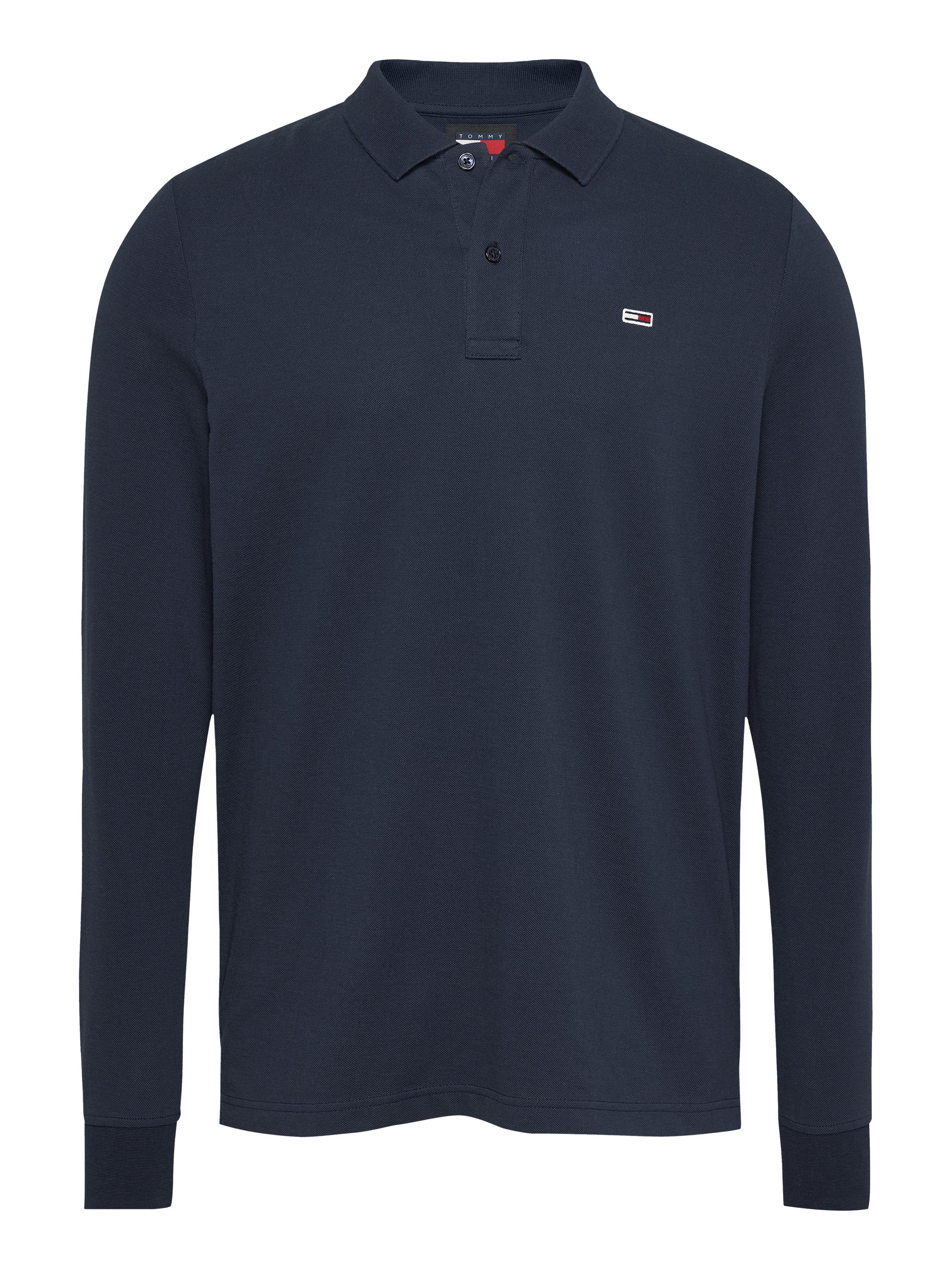 Tommy Jeans Plus Poloshirt met lange mouwen TJM SLIM PLACKET POLO LS EXT in grote maten, logoborduring