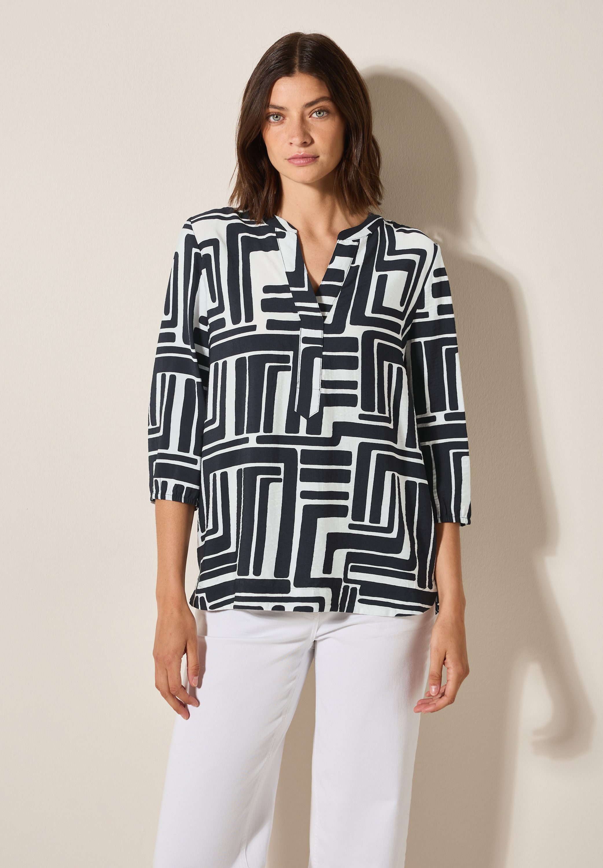 Cecil Gedessineerde blouse met grafisch patroon