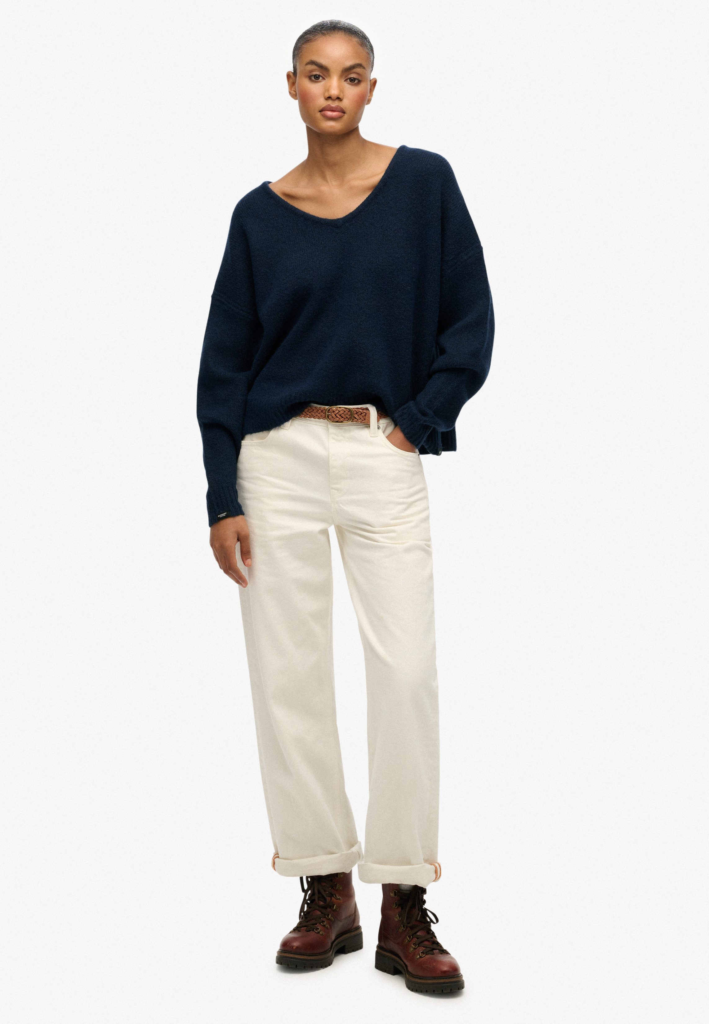 Superdry Gebreide trui BRUSHED OS V NECK JUMPER