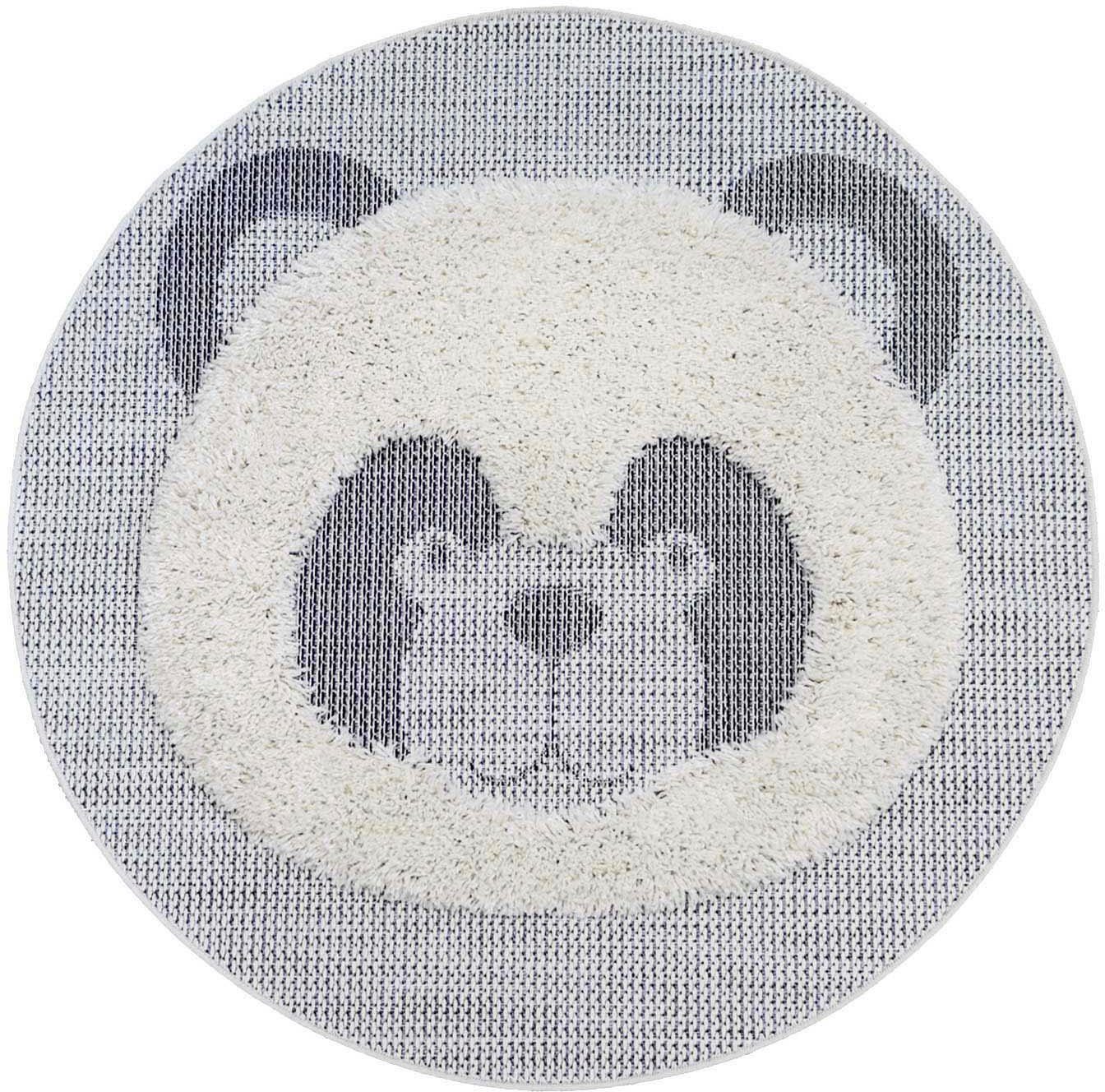 Primaflor-Ideen in Textil Kindervloerkleed NAVAJO - Panda Reliëfeffect, motief panda, kinderkamer speelkleden wit