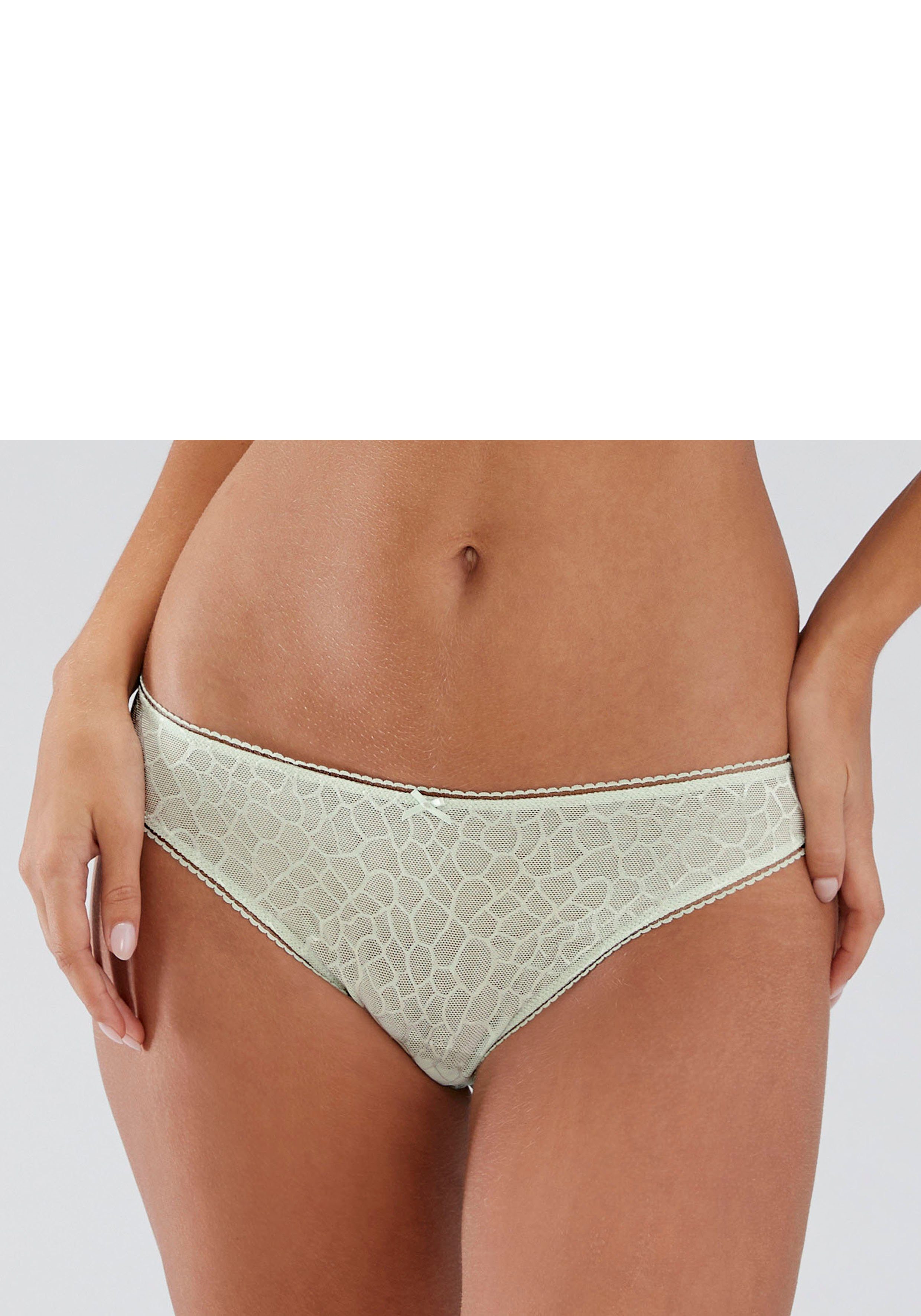 Lascana Slip Chiara met grafisch netmotief dames slips maat 36/38 groen