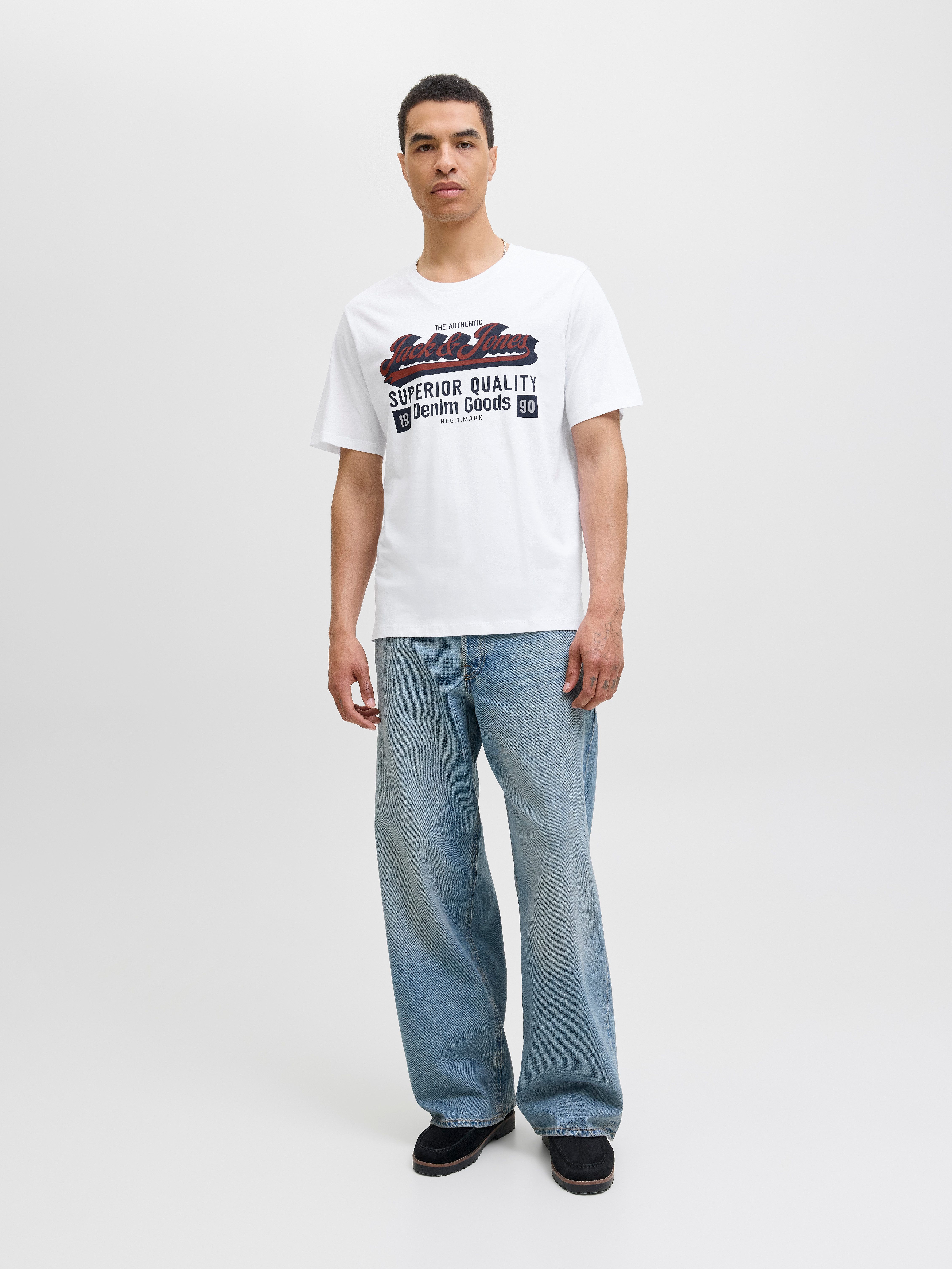 Jack & Jones Shirt met ronde hals JJELOGO TEE SS O-NECK 2 COL AW25 5PK MP (set, 5-delig)
