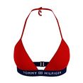 tommy hilfiger swimwear triangel-bikinitop clara met merkopschrift rood