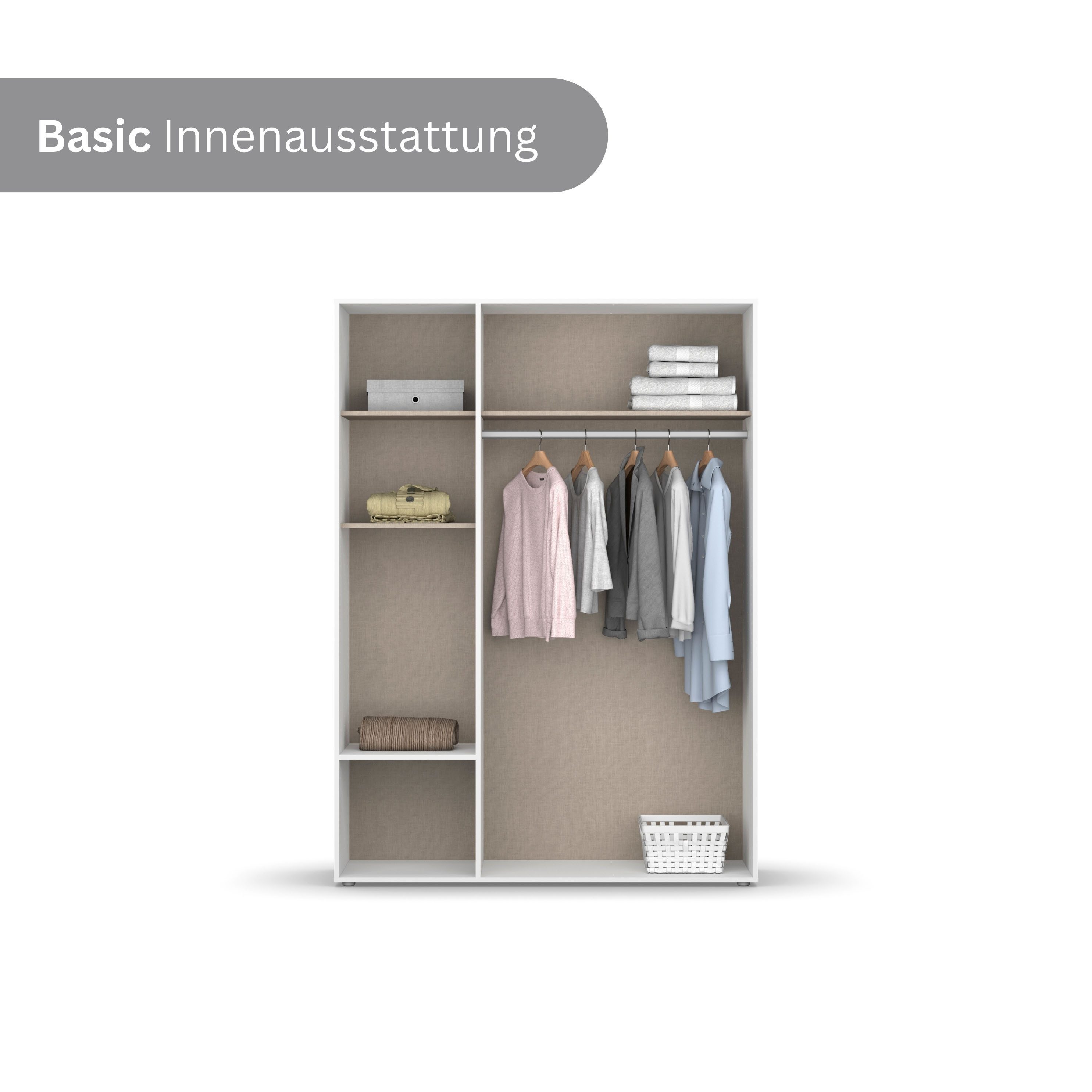rauch Draaideurkast Kledingkast Kast Garderobe Wasmand NARAI met Laden Greefaansluitingen voor een greeploze look TOPSELLER MADE IN GERMANY