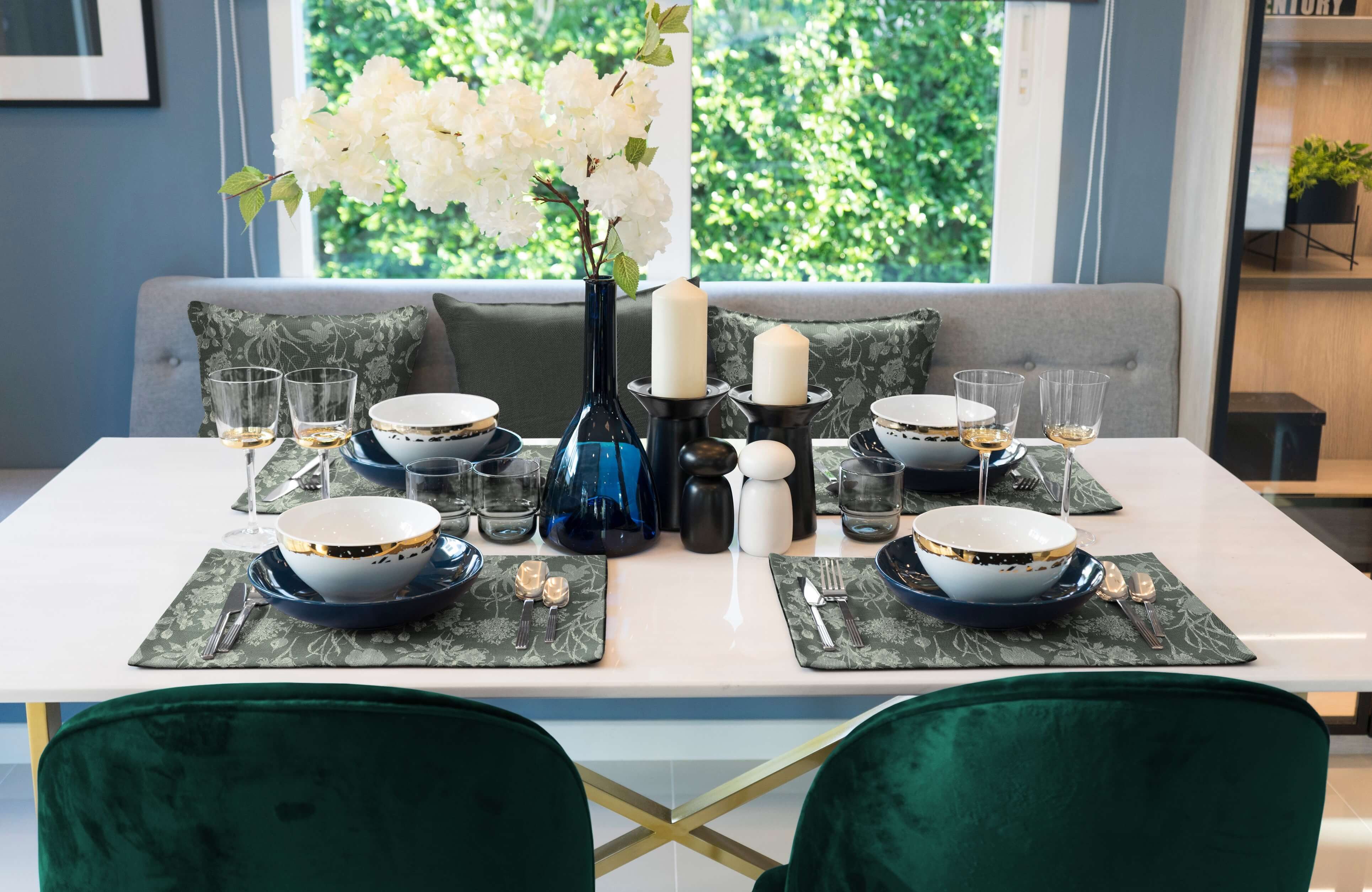 Adam Set placemats Flower Cuvée GOTS organic, gecertificeerd door CERES 0242, Made in Germany (2 stuks)