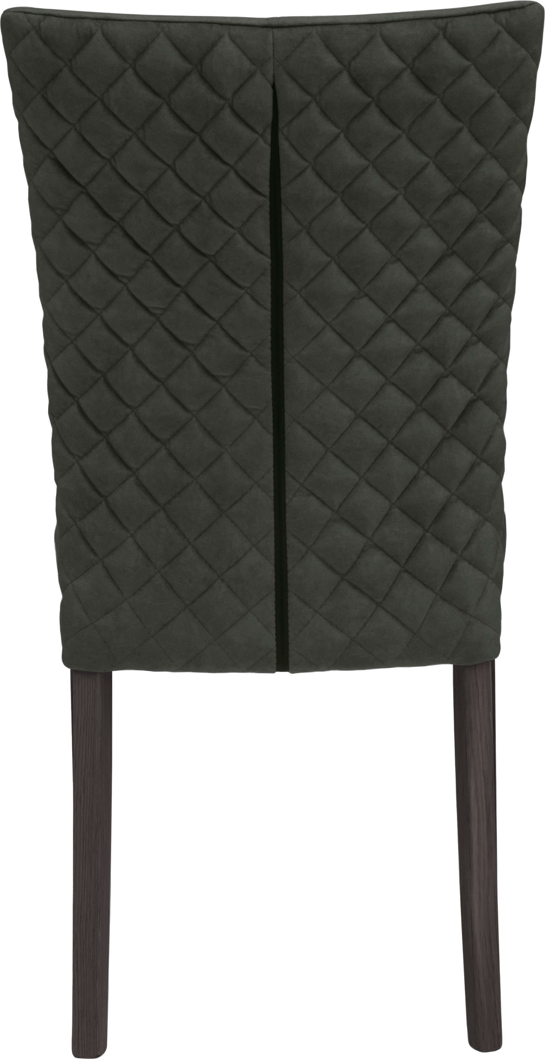 Leonique Stoel met 4 poten Vence met ruitstiksel in de rugleuning, poten van massief beuken (set, 2 stuks)