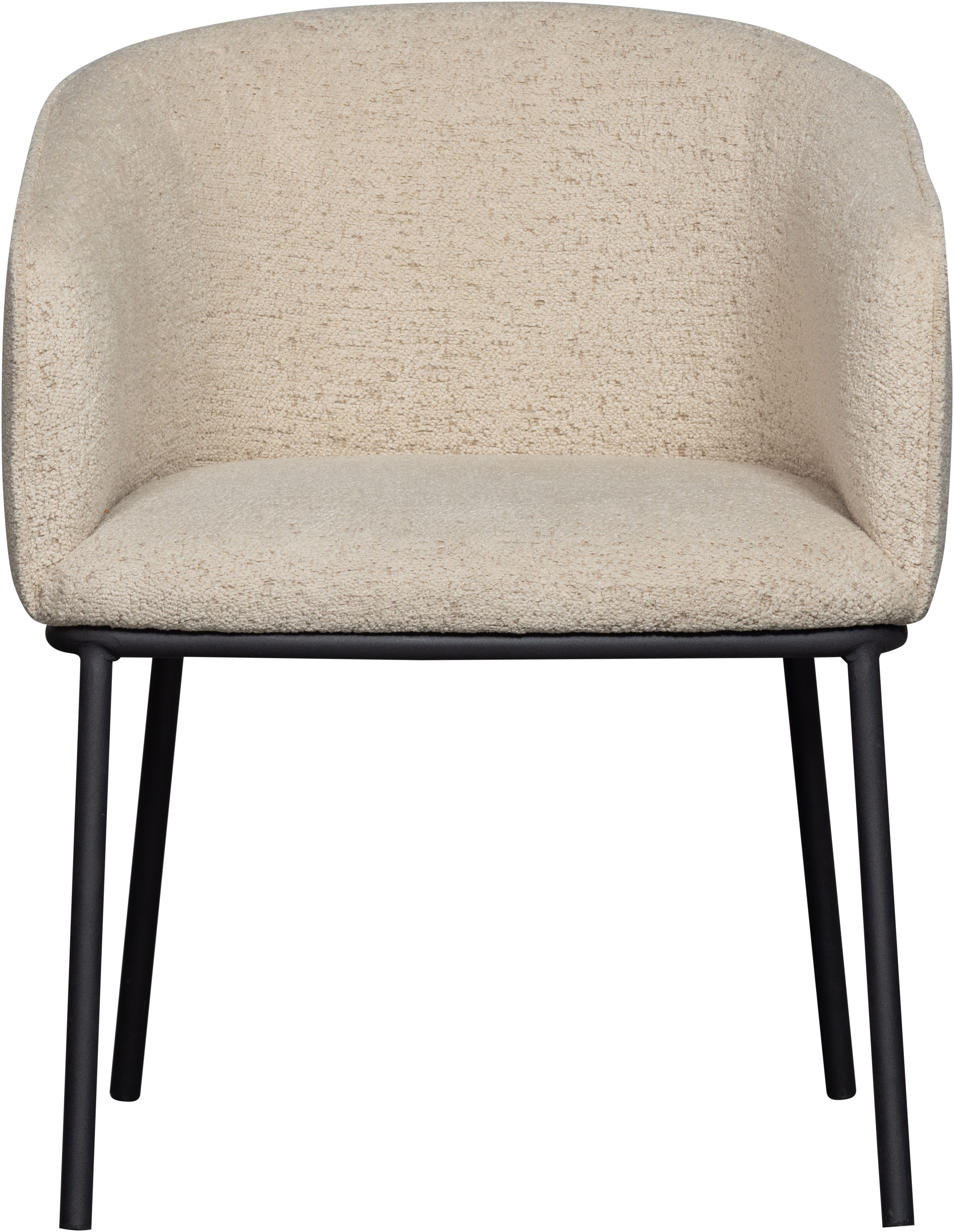 WOOOD Eetkamerstoel Leon met bouclé-stof, 4-poots onderstel, h 77 cm x b 61 cm