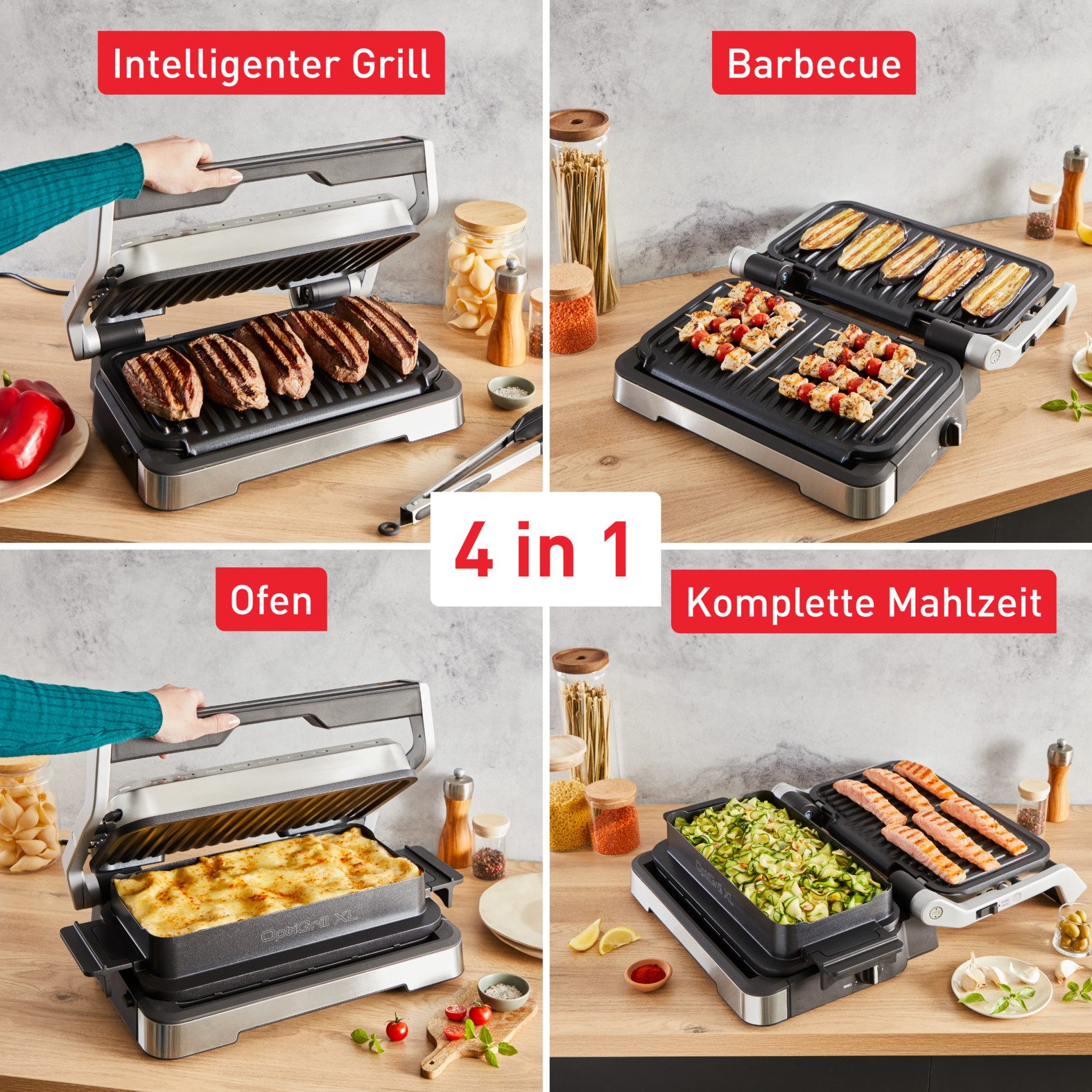 Tefal Contactgrill OptiGrill 4in1 XL, Grill/Barbecue/Oven/complete maaltijd