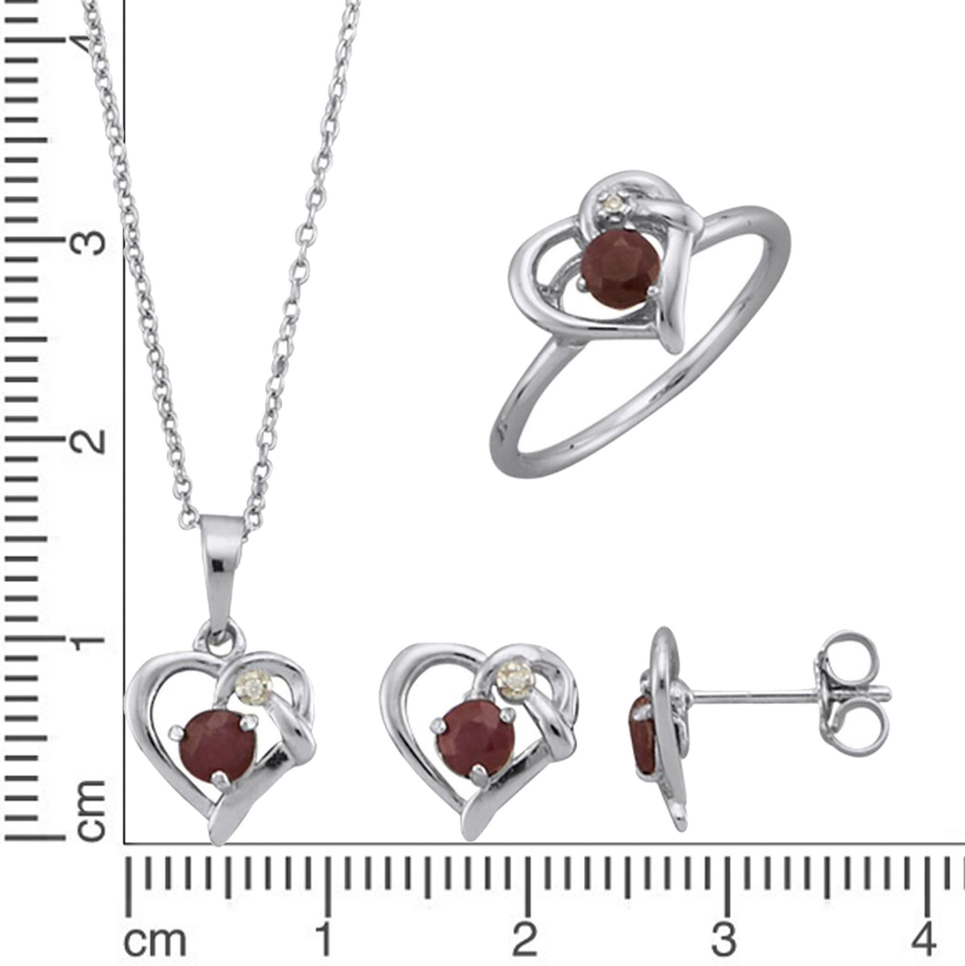 Firetti Sieradenset Multipack sieraden cadeau zilverkleur 925 halsketting oorstekers ring hart (set, 5-delig)