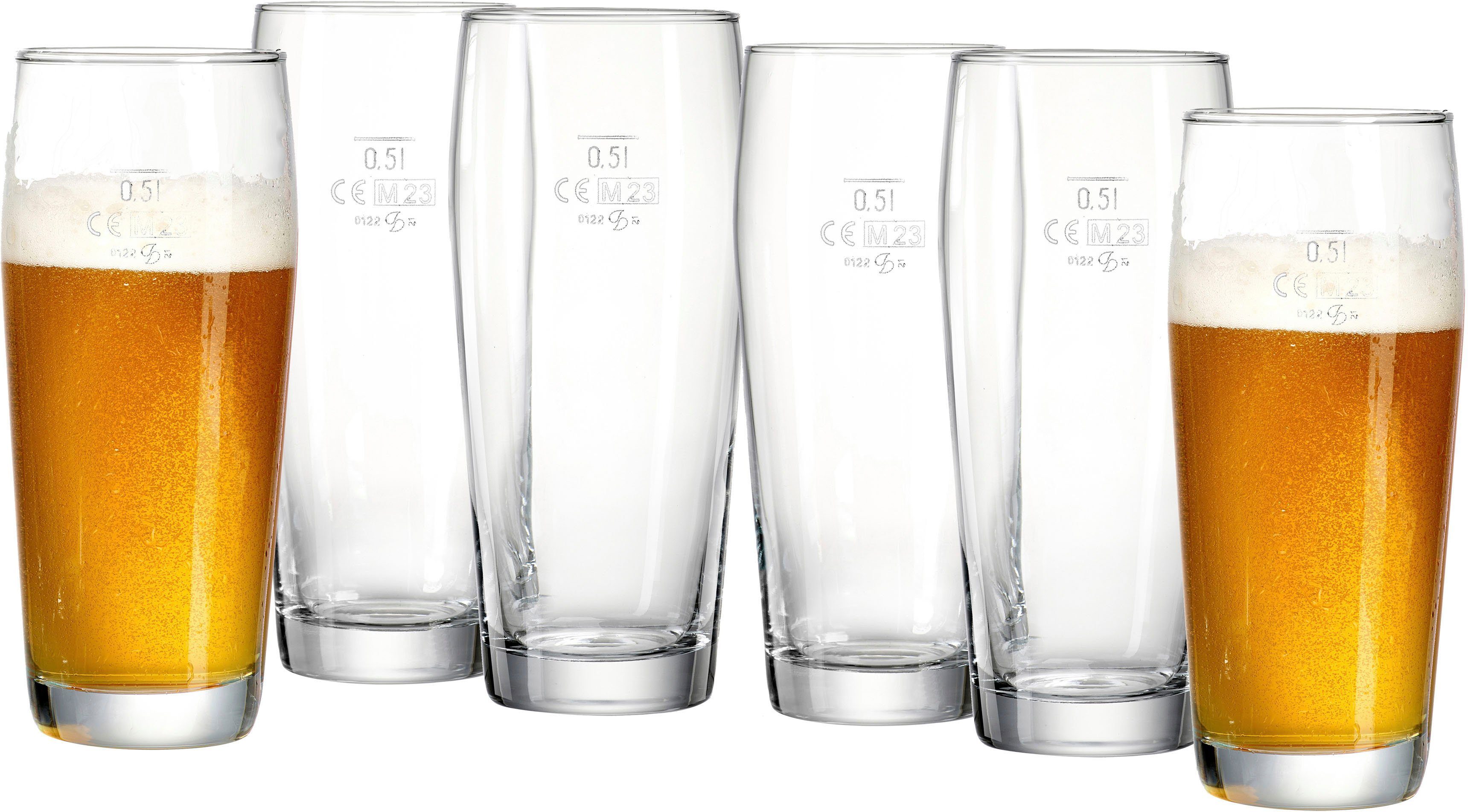 Ritzenhoff & Breker Bierglas Willi 500 ml(set, 6-delig) glazen wit