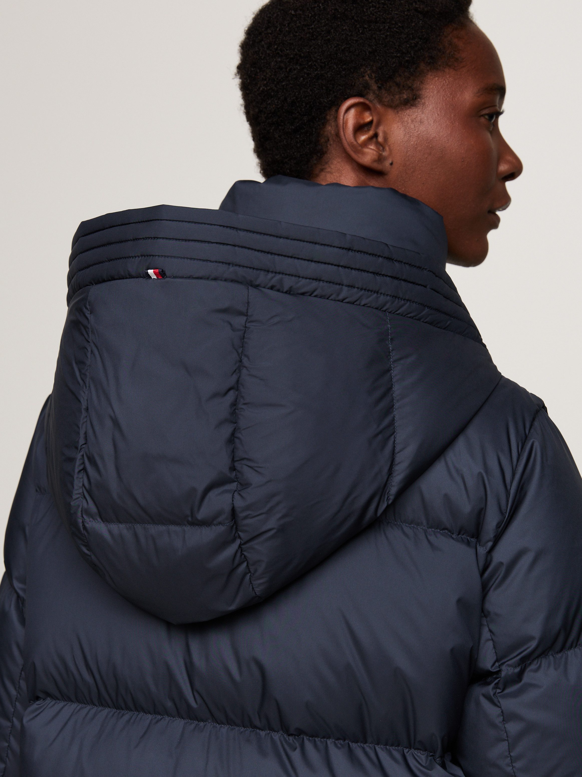 Tommy Hilfiger Lange jas met gestempeld logo