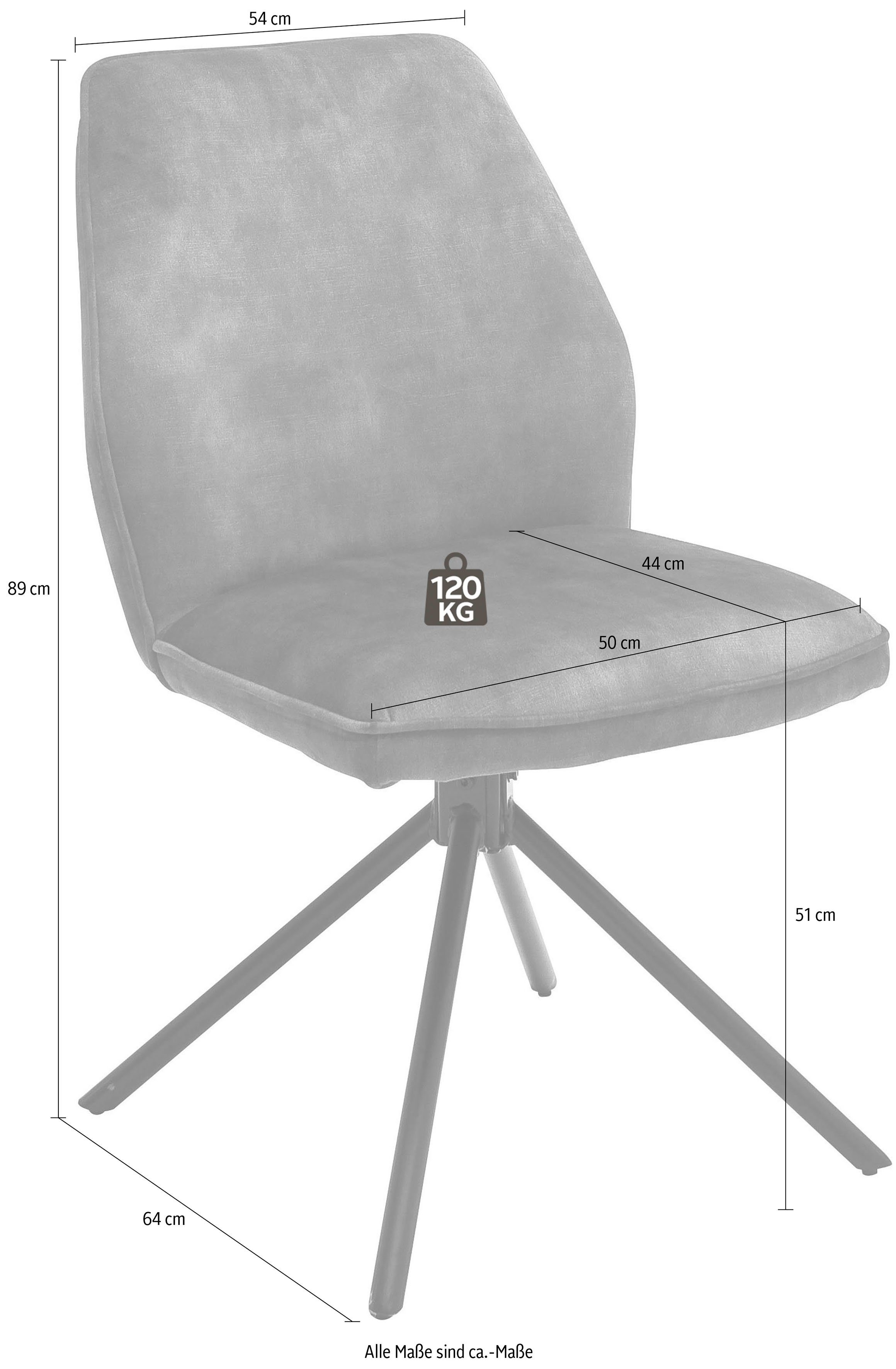 MCA furniture Eetkamerstoel OTTAWA Vintage suède-look met opstaande naad, stoel belastbaar tot 120 kg (set, 2 stuks)