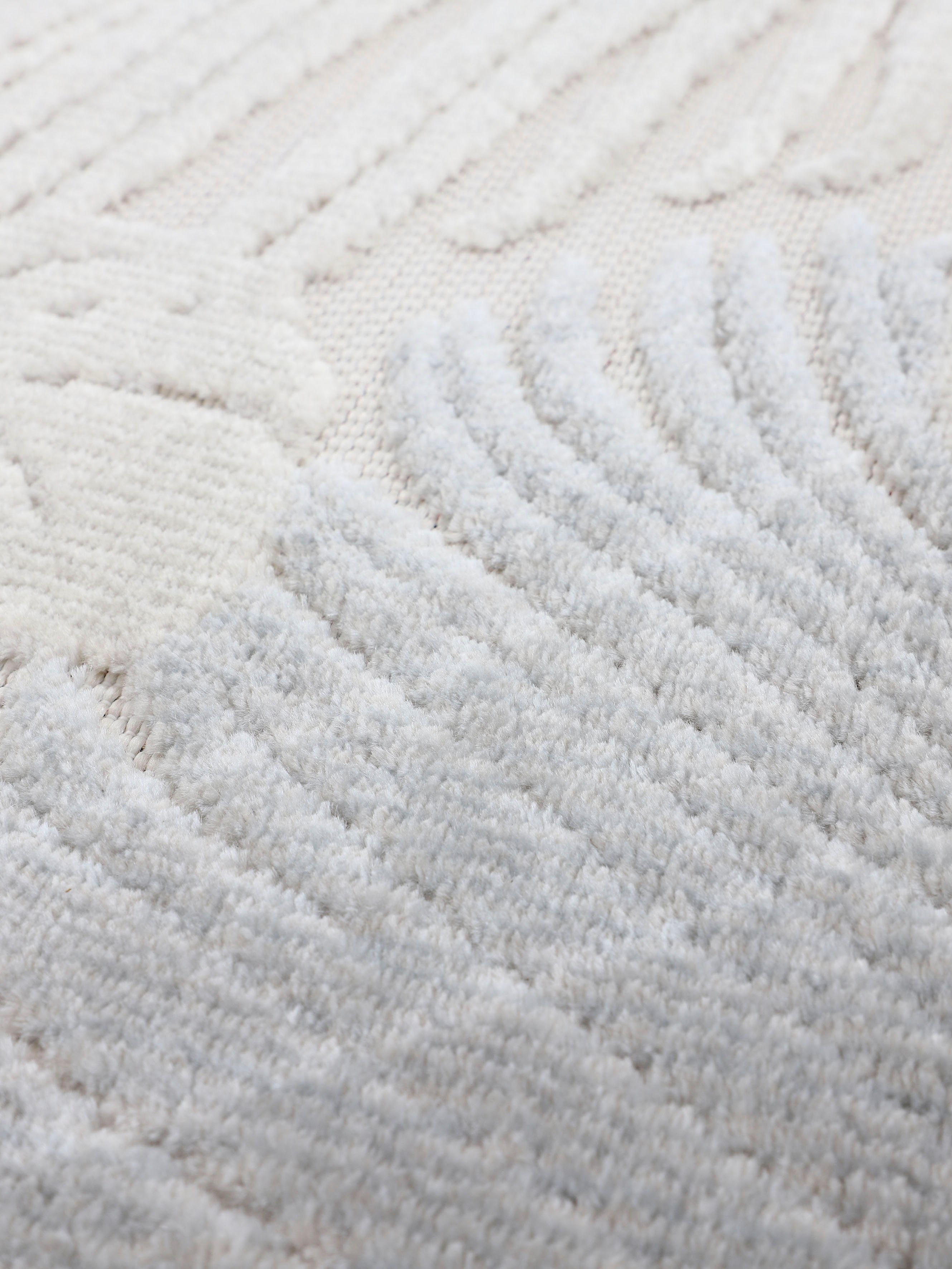 carpetfine Vloerkleed Deja 104 robust vlakweefsel, motief - florale palmbladeren, hoog-laag effect