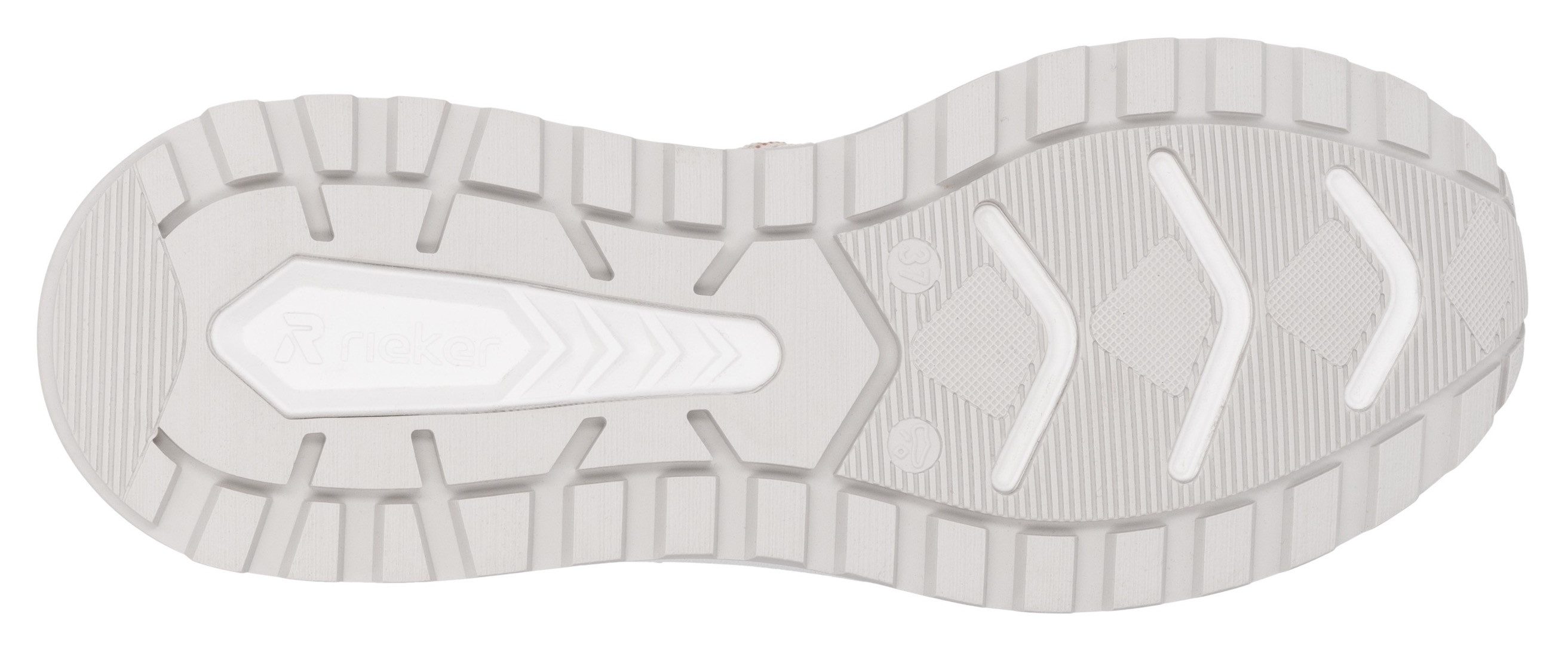 RIEKER Sport Sneakers met sleehak Bel Air vrijetijdsschoen, lage schoen, veterschoen met uitneembaar voetbed