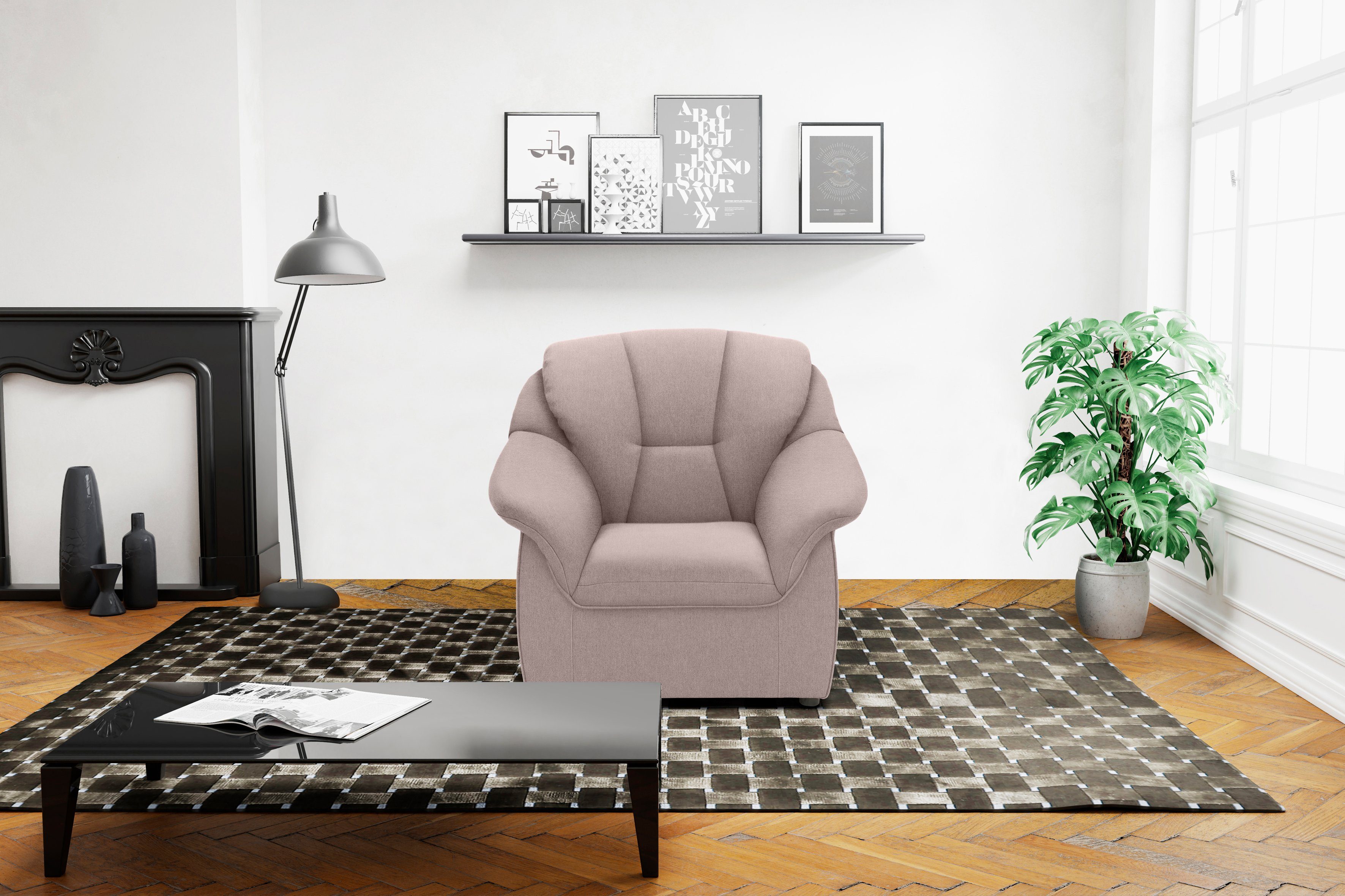 DOMO collection Fauteuil Faenza voor kleine ruimtes, tijdloos en elegant, compacte afmetingen