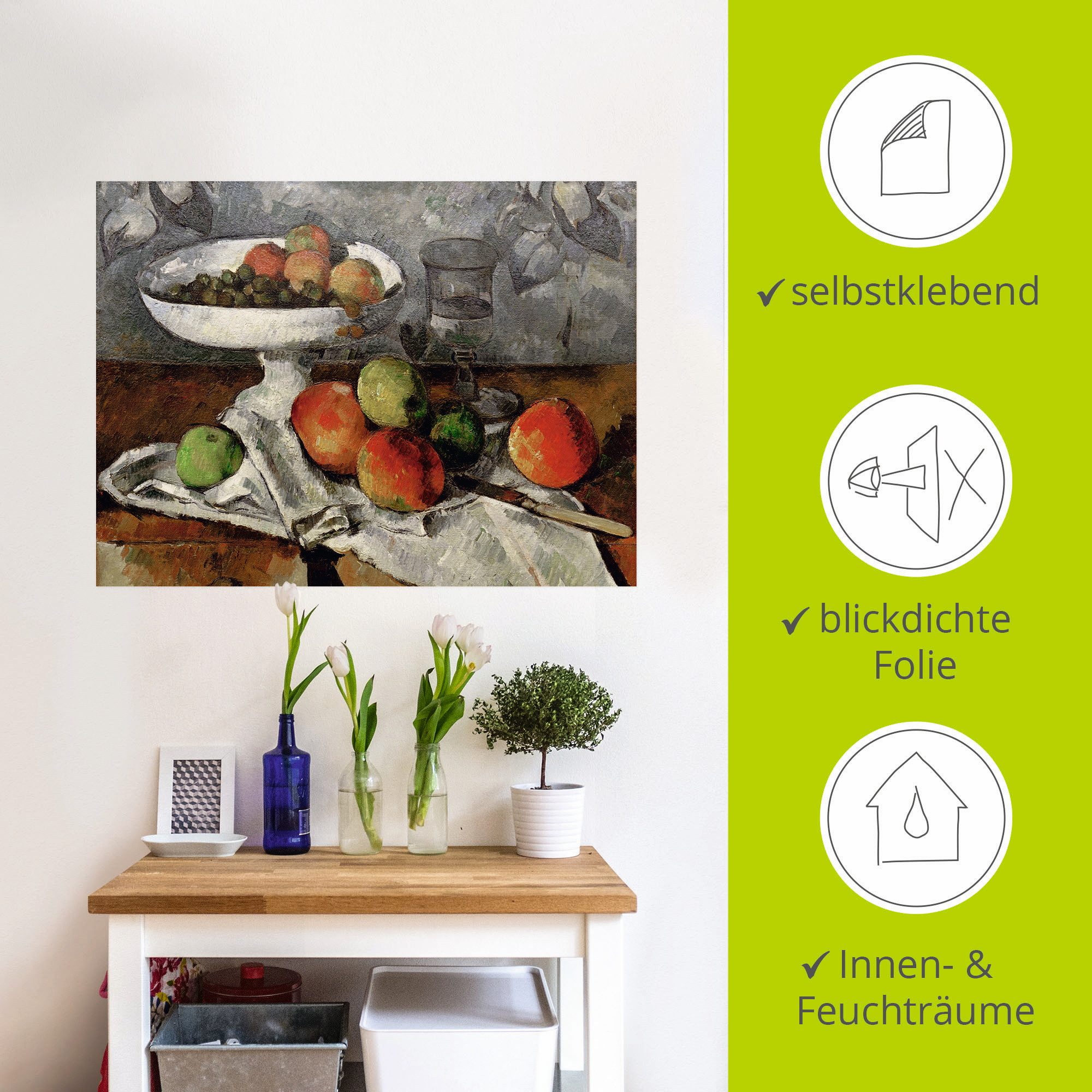 Artland Artprint Stilleven met fruitschaal als poster, muursticker in verschillende maten