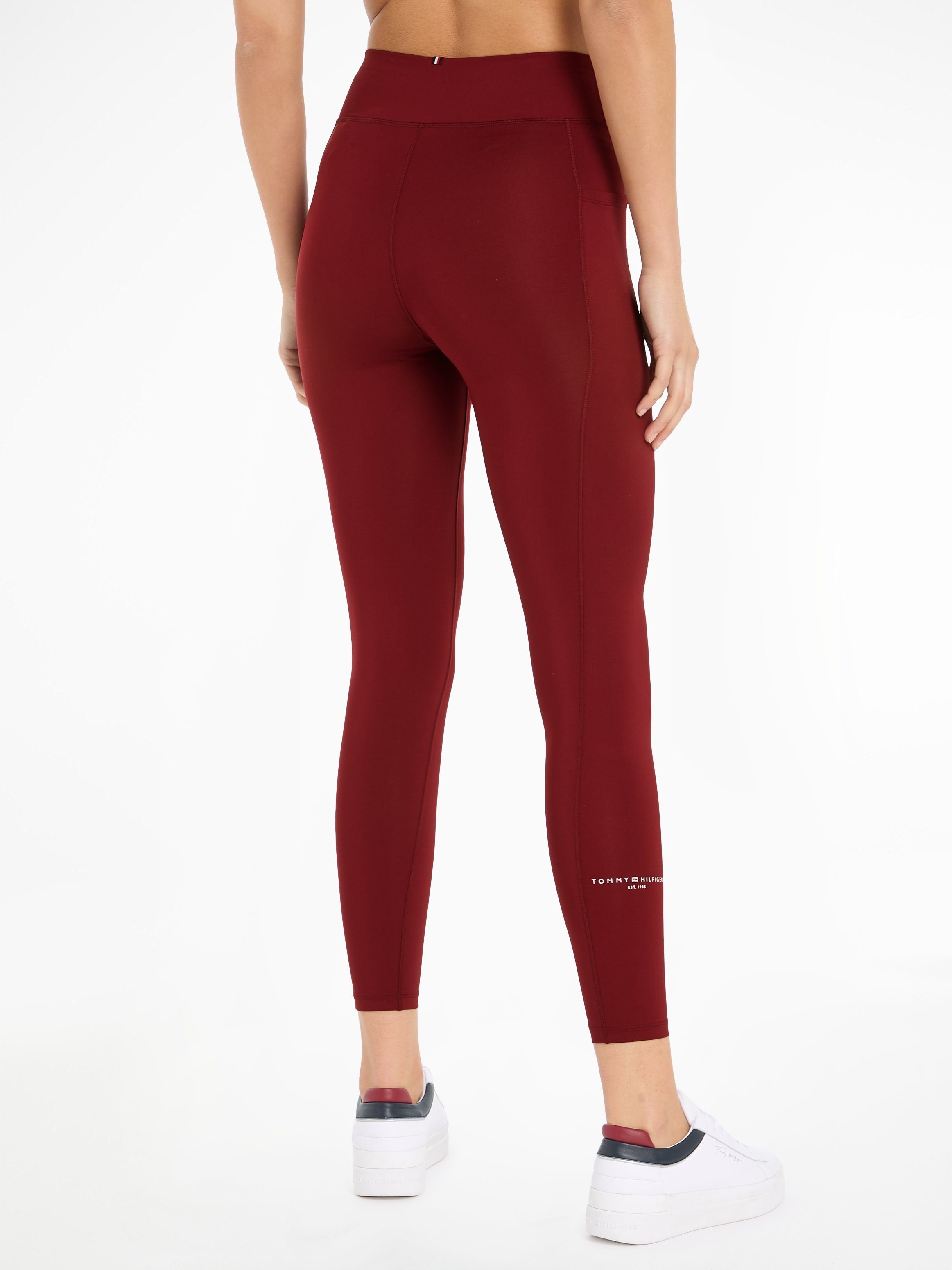 TOMMY SPORT Functionele legging ESS RW MINI CORP LEGGING 7/8 in 7/8 lengte, hoge tailleband, hilfiger logo op het been