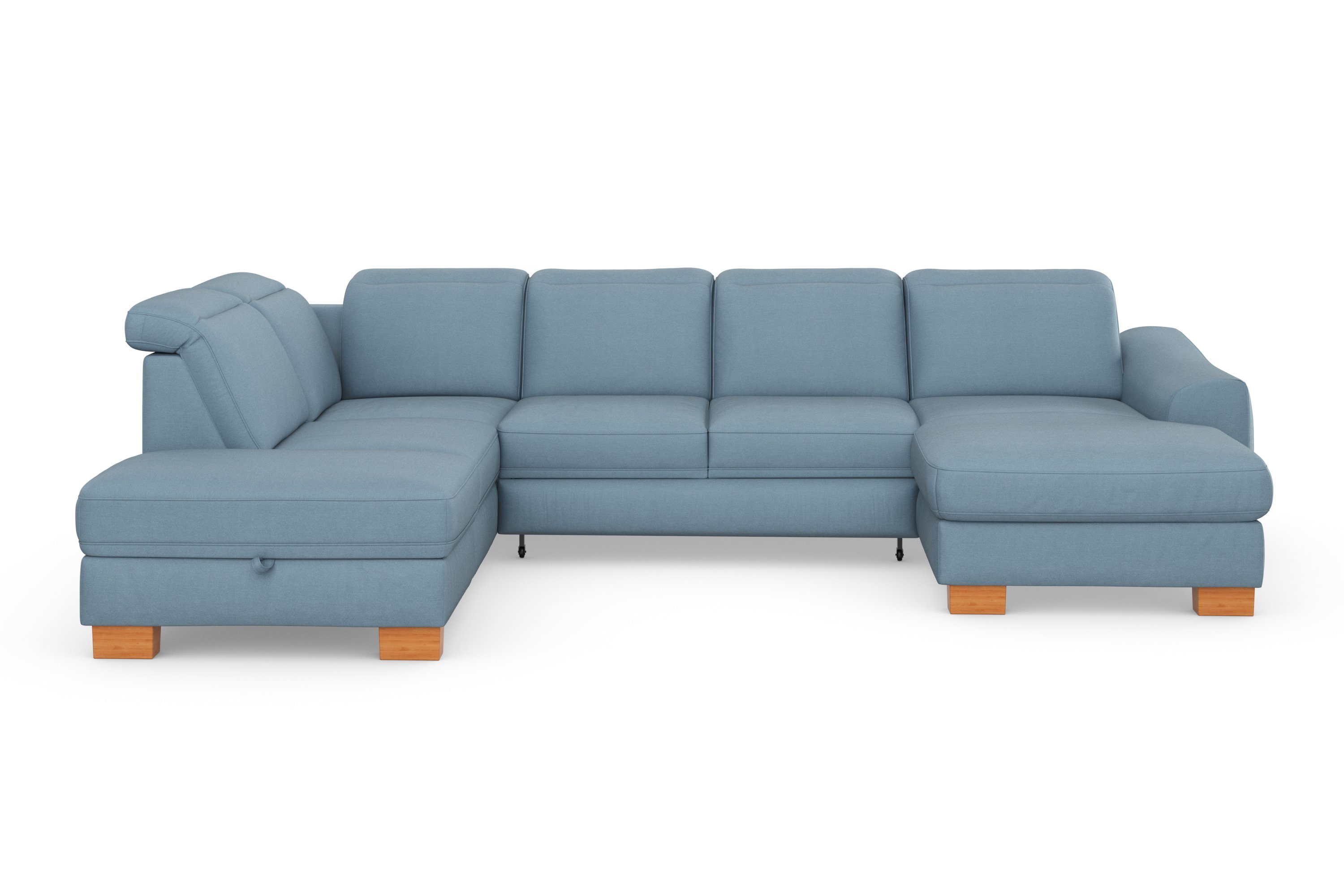 sit&more Zithoek Dundee U-vorm met binnenvering en massief houten poten, naar keuze met verstelbare hoofdsteun