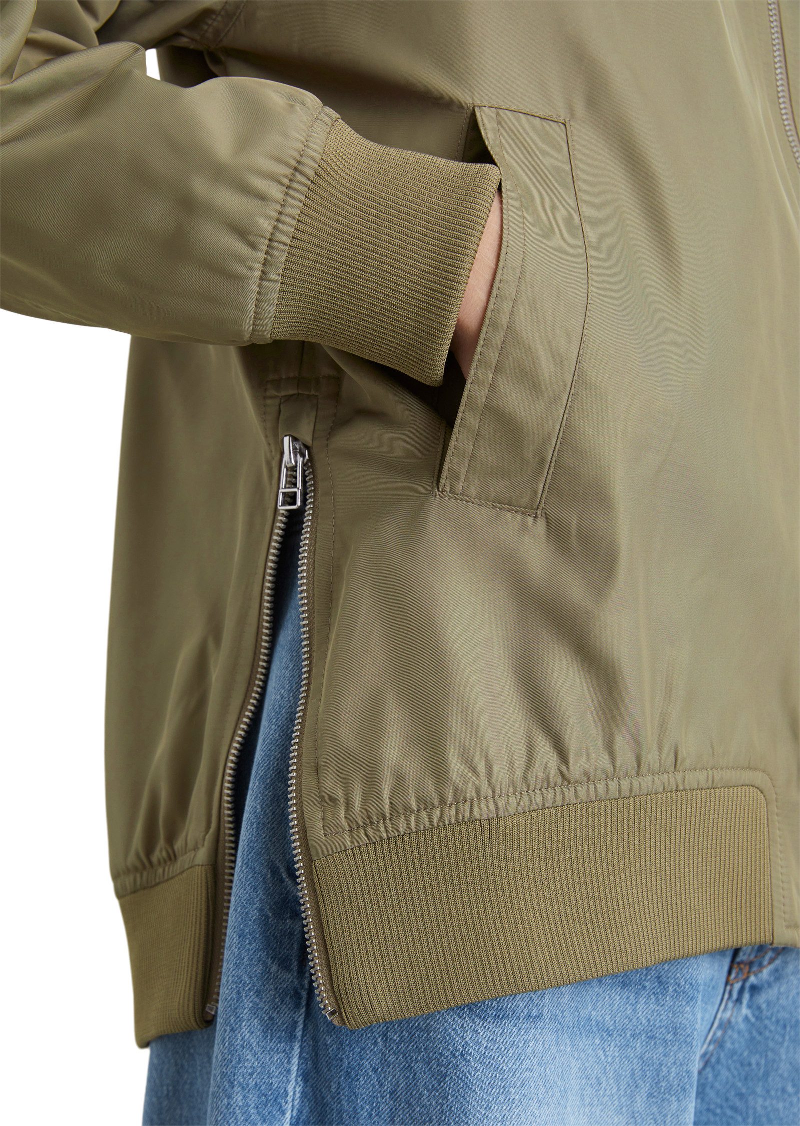 Marc O'Polo DENIM Blouson met edel glans, stijlvolle ritsen om de zijnaad te openen