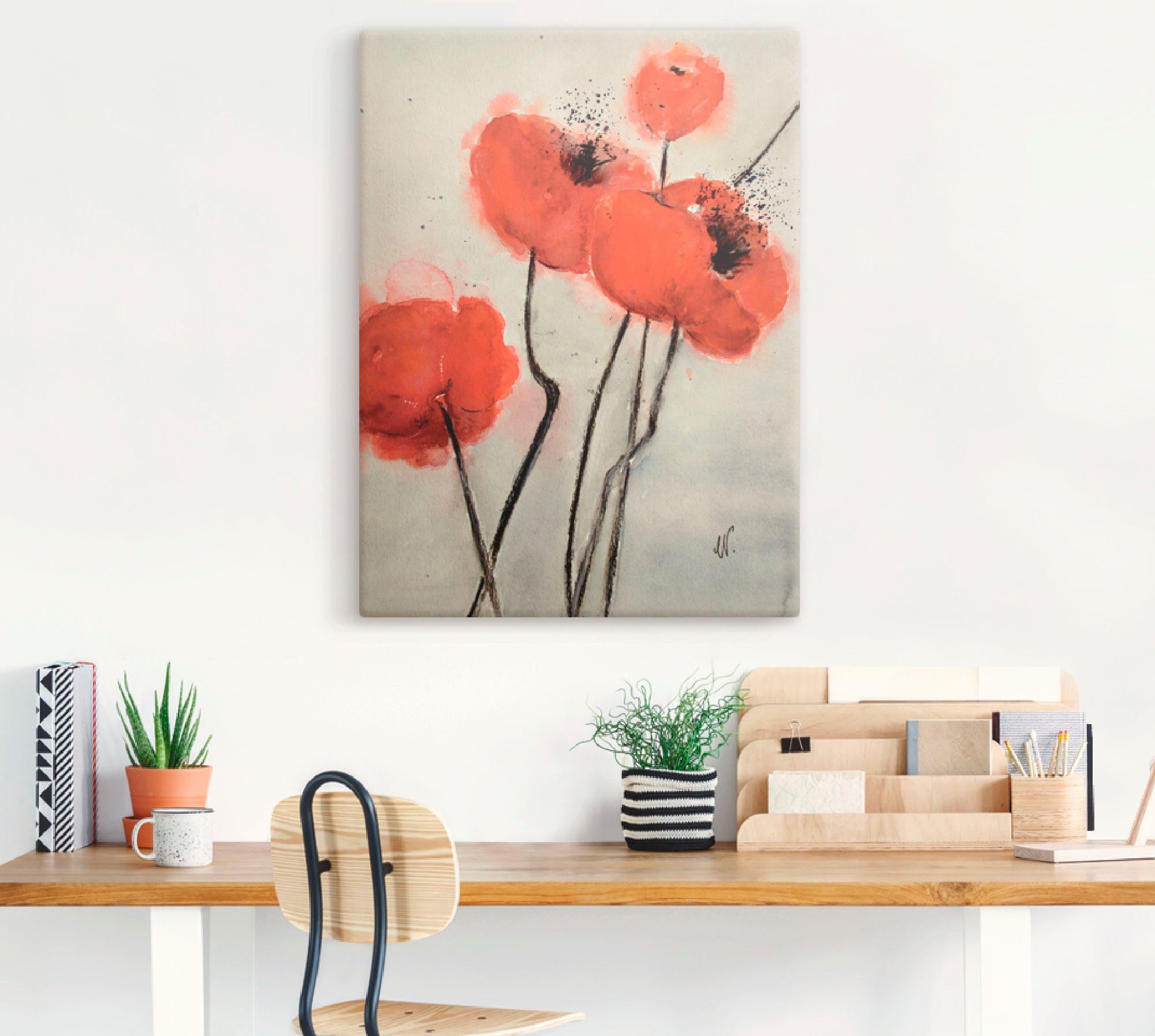 Artland Artprint Rode klaproos in vele afmetingen & productsoorten - artprint van aluminium / artprint voor buiten, artprint op linnen, poster, muursticker / wandfolie ook geschikt