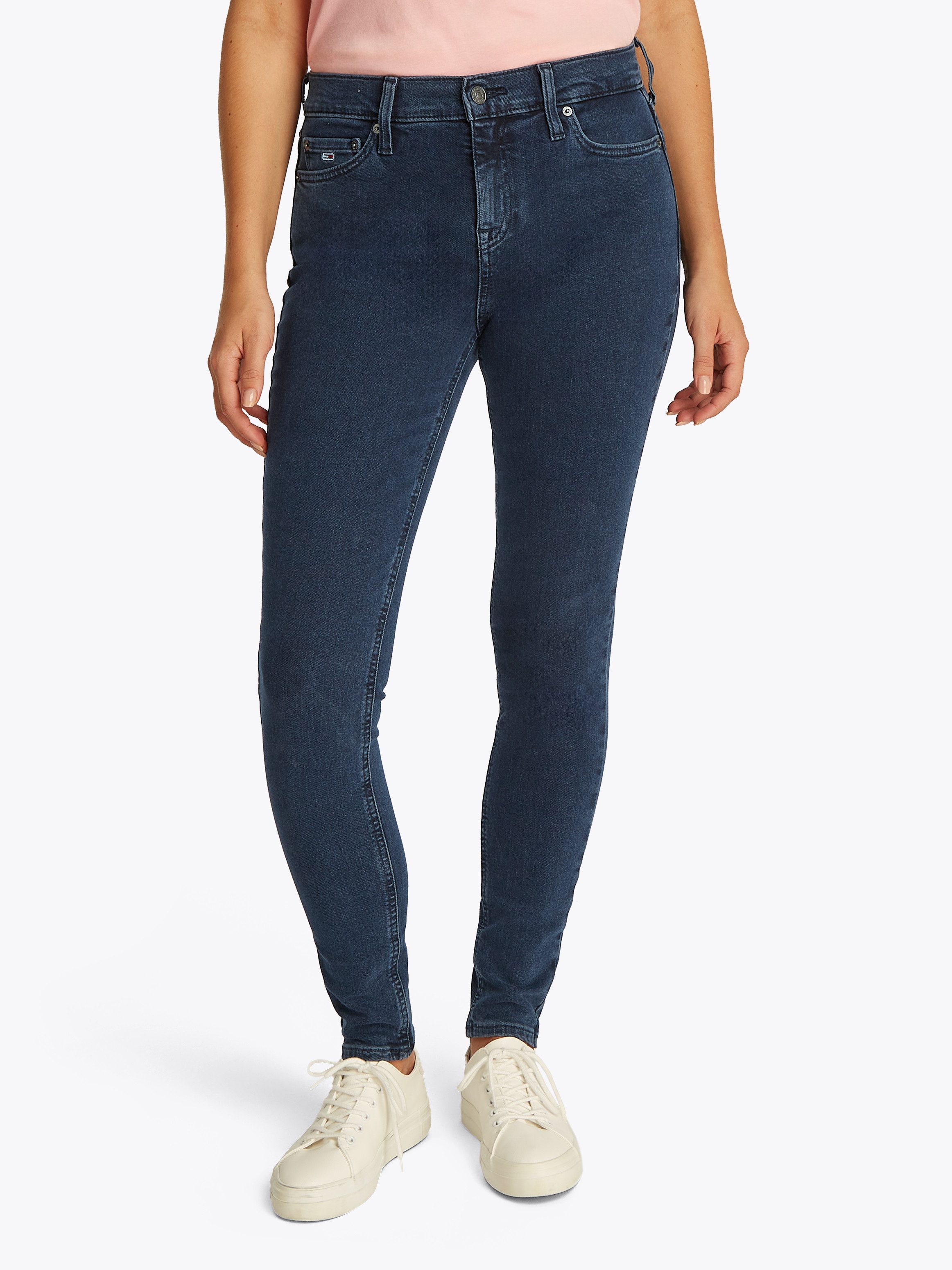 TOMMY JEANS Skinny fit jeans Nora Mid Rise Skinny met wasbeurt, met logo-badge