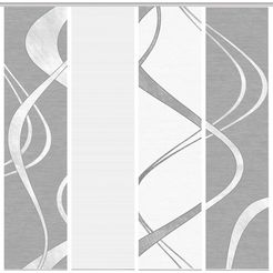 vision paneelgordijn tibono set van 4 bamboe-look, digitaal bedrukt (4 stuks) grijs